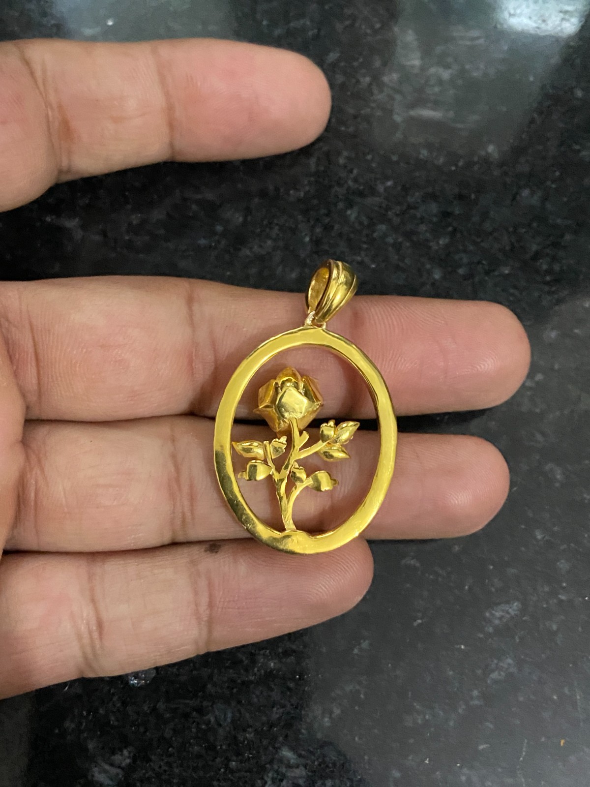 Gold Plated Rose Flower Pendant 925 Sterling Silver Floral Necklace Charm