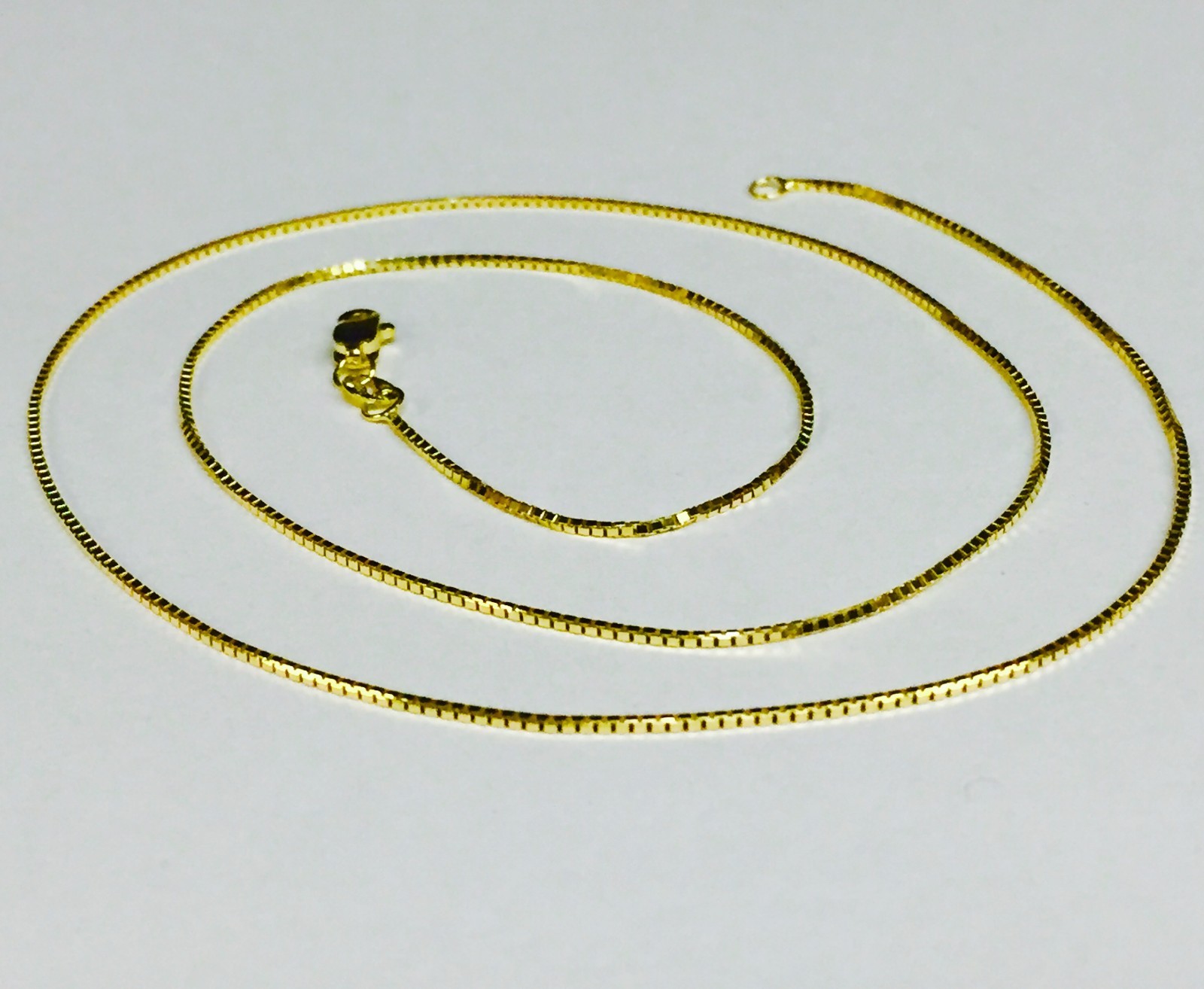 14k Yellow Gold 24″ Classic Box Link Pendant Chain/Necklace 0.7mm 2 grams