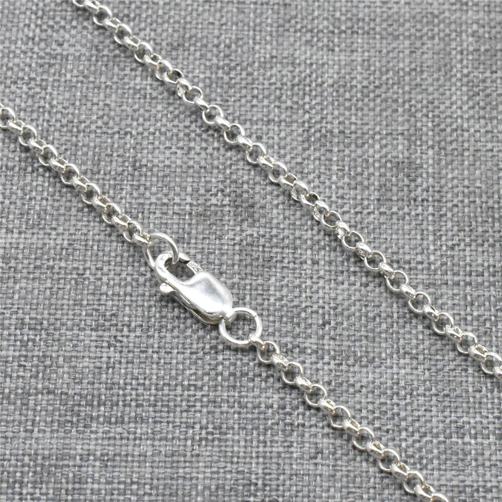 Sterling Silver Shiny Rolo Chain Necklace Lobster Clasp 2mm 16 18 20 22 24 26 30