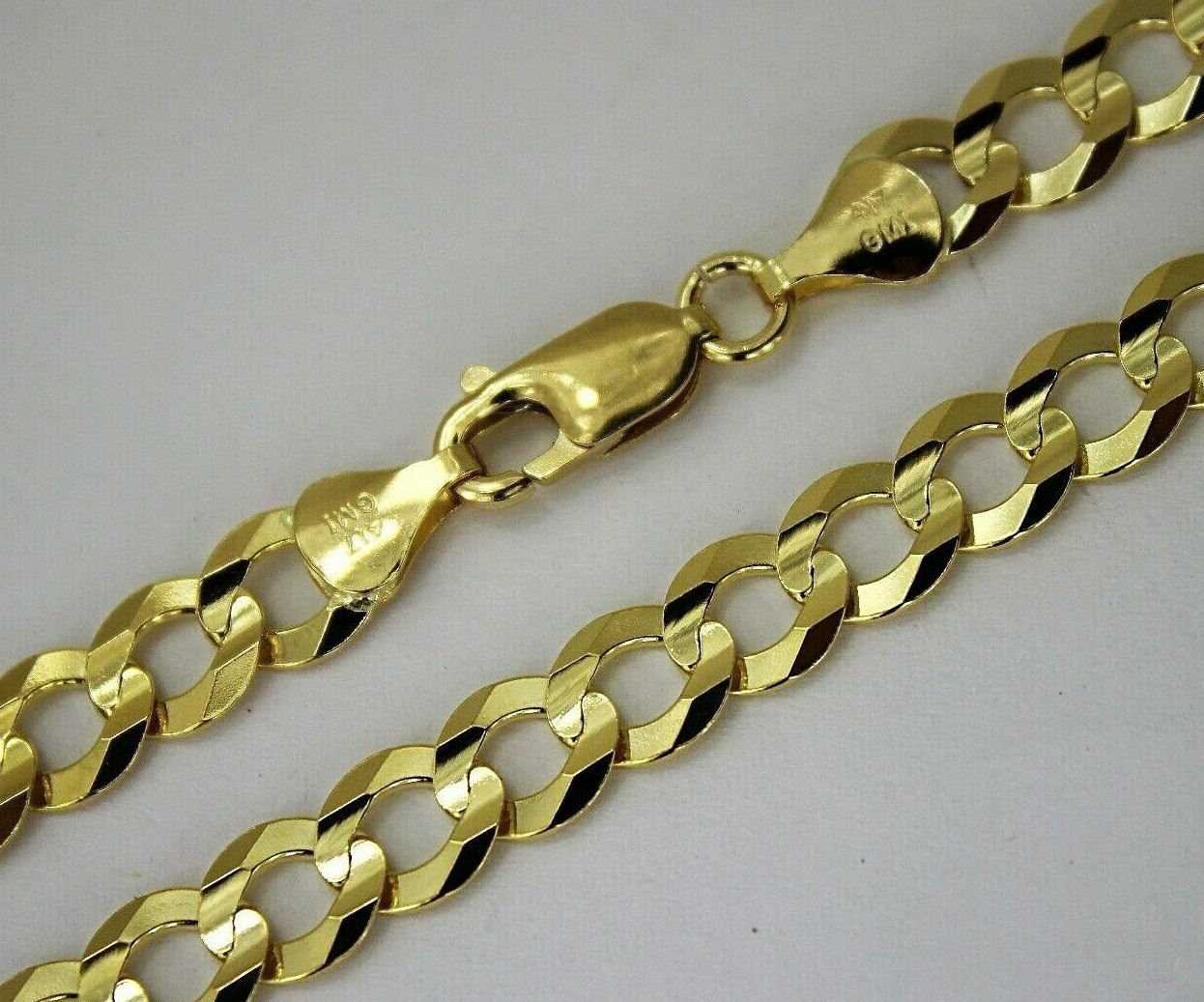 10K Solid Gold Cuban Link Necklace Chain Bracelet for Men Women 3mm~14mm 7″~30″