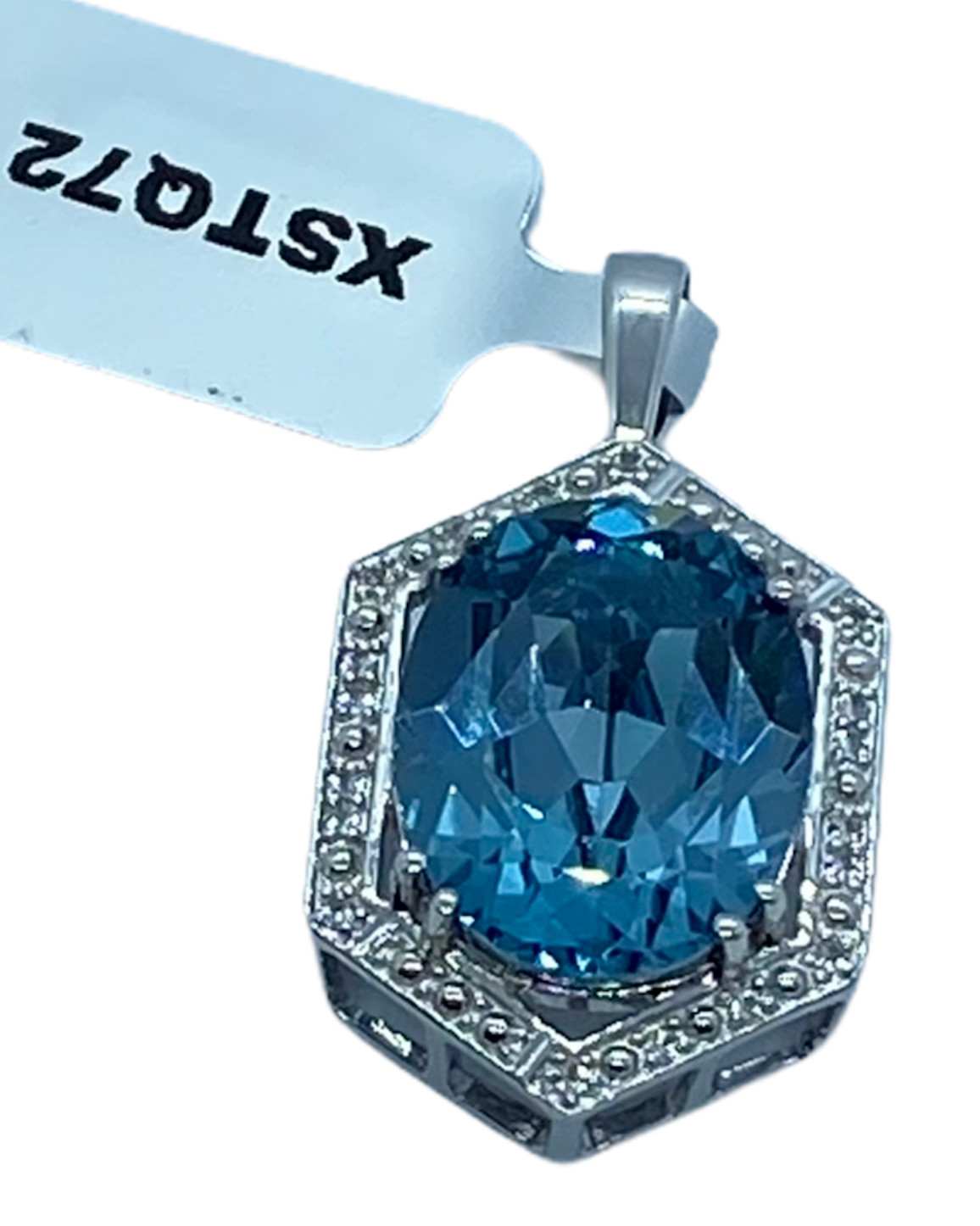 Versailles White Topaz Sterling Silver Pendant 11.12cts