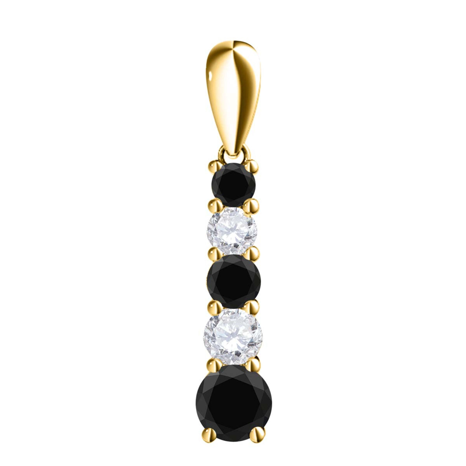 0.75 Carat Natural Black & White Diamond Pendant Necklace for Women in 10K Gold