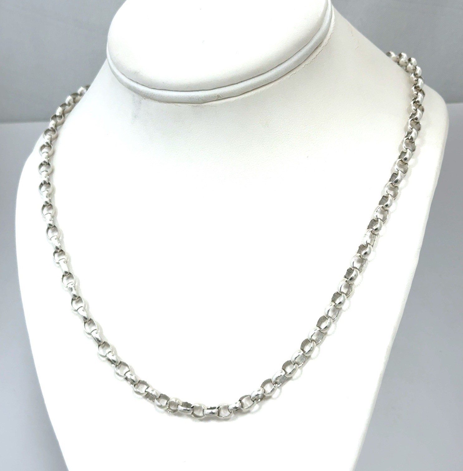 25” x 5.5mm 925 Sterling Silver Rolo Link Chain Necklace 30.6g
