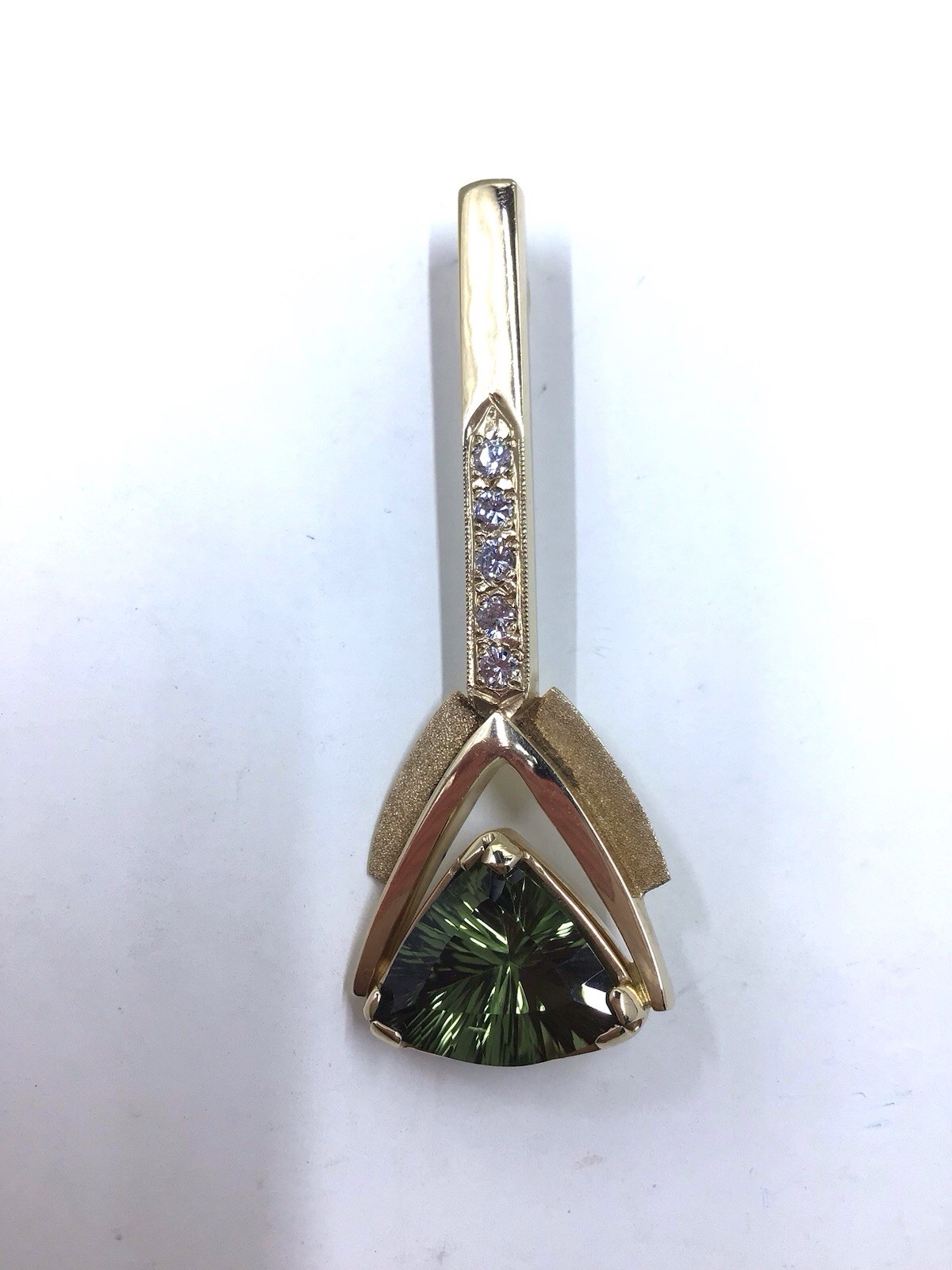 14K YG Tashmarine & Diamond Pendant