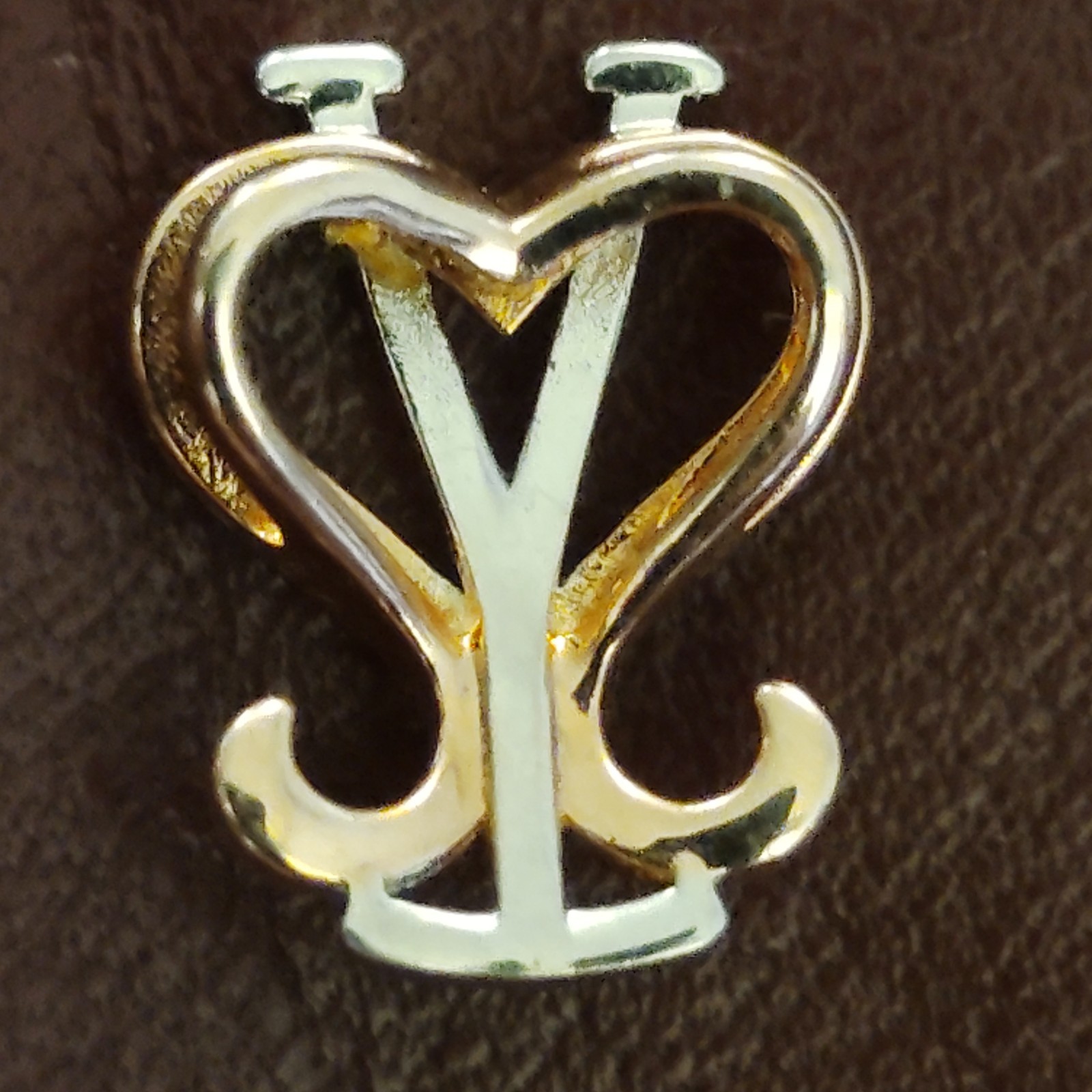 She-Said-Yes “Love Symbol” Round Cut 10k Solid Rose & White Gold Pendant (0.7gr)