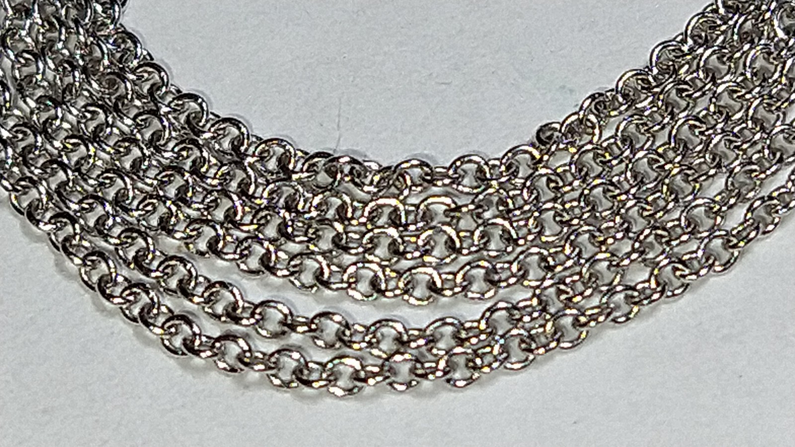 Solid 18k white gold dainty 0.65mm chain necklace 1.24 grams – 16″