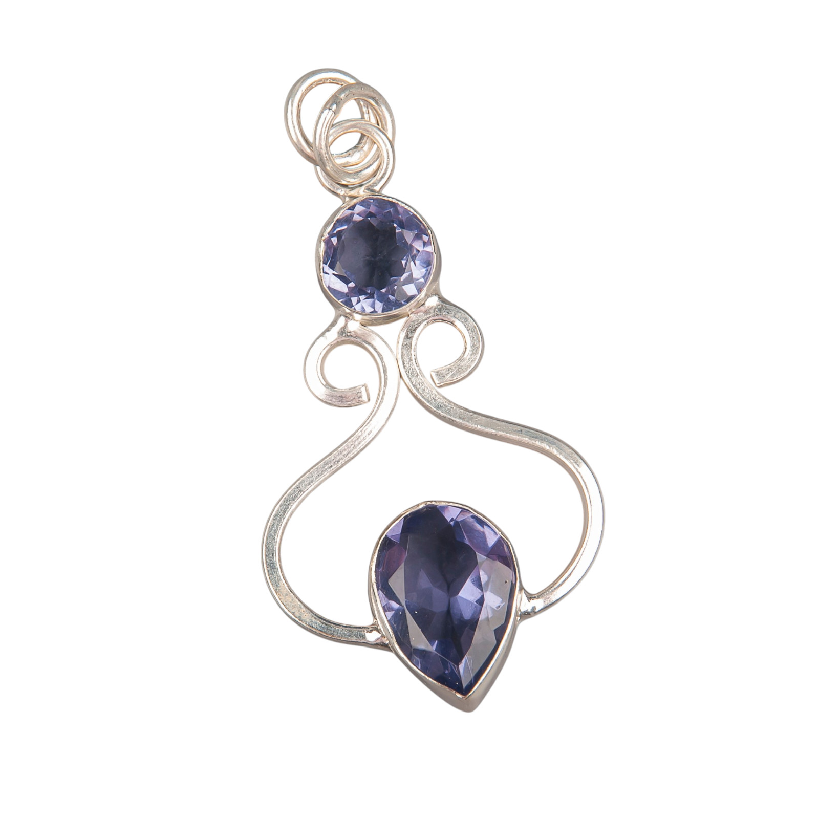 Iolite Gemstone 925 Sterling Silver Pear Cut Pendent 1.60″ Gift For Anniversary