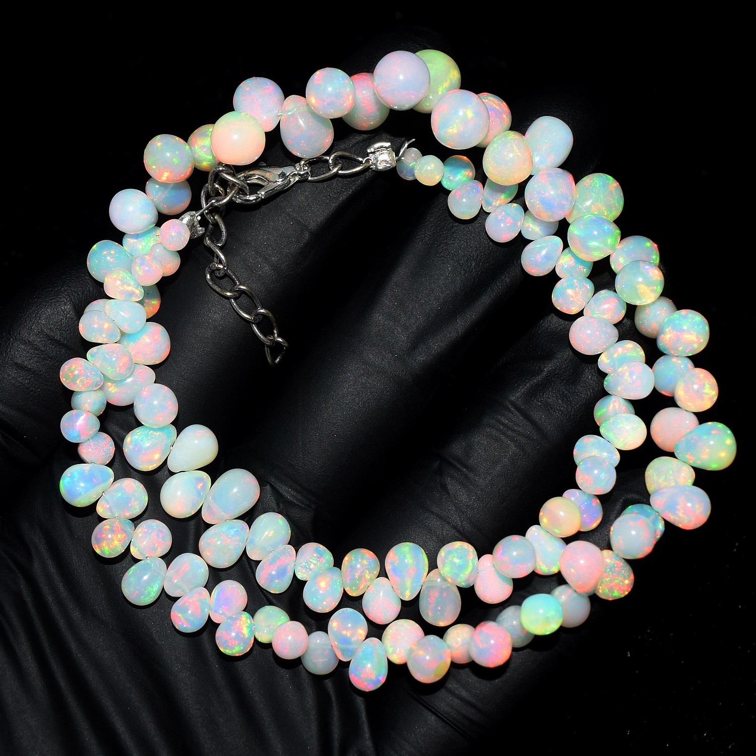Fabulous 111.00 Cts Amazing Ethiopian Opal Beaded Beautiful Necklace RK 01 E819
