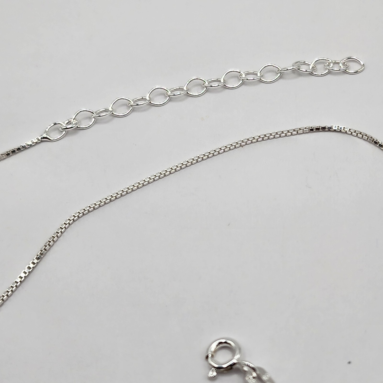925 NEW Sterling Silver Box Chain- Box 15″ with 16″+ 2″ Extension .50mm Width