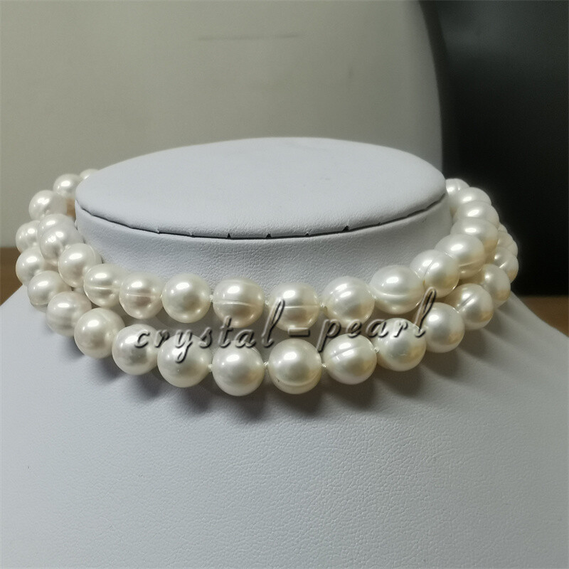 36″ 30 ” 22″ 18″ natural 9-10 mm AAA+ natural south sea PEARL NECKLACE 14K GOLD