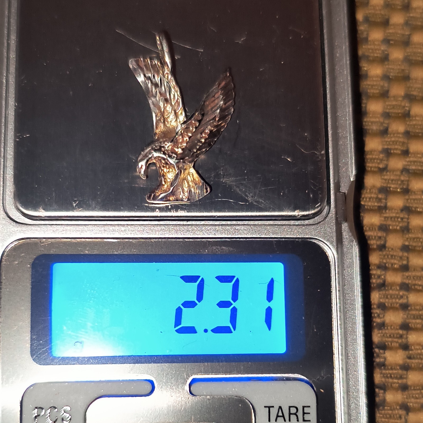 Sterling Silver 925 Eagle Charm Pendant, Signed, No Stone, Animals & Insects