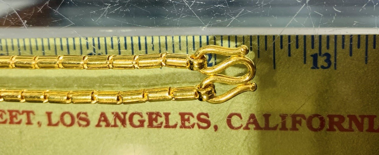Handmade 24K Solid Yellow Gold Flexible Bar Link Necklace24.5Inches 35.60GM(2.9m
