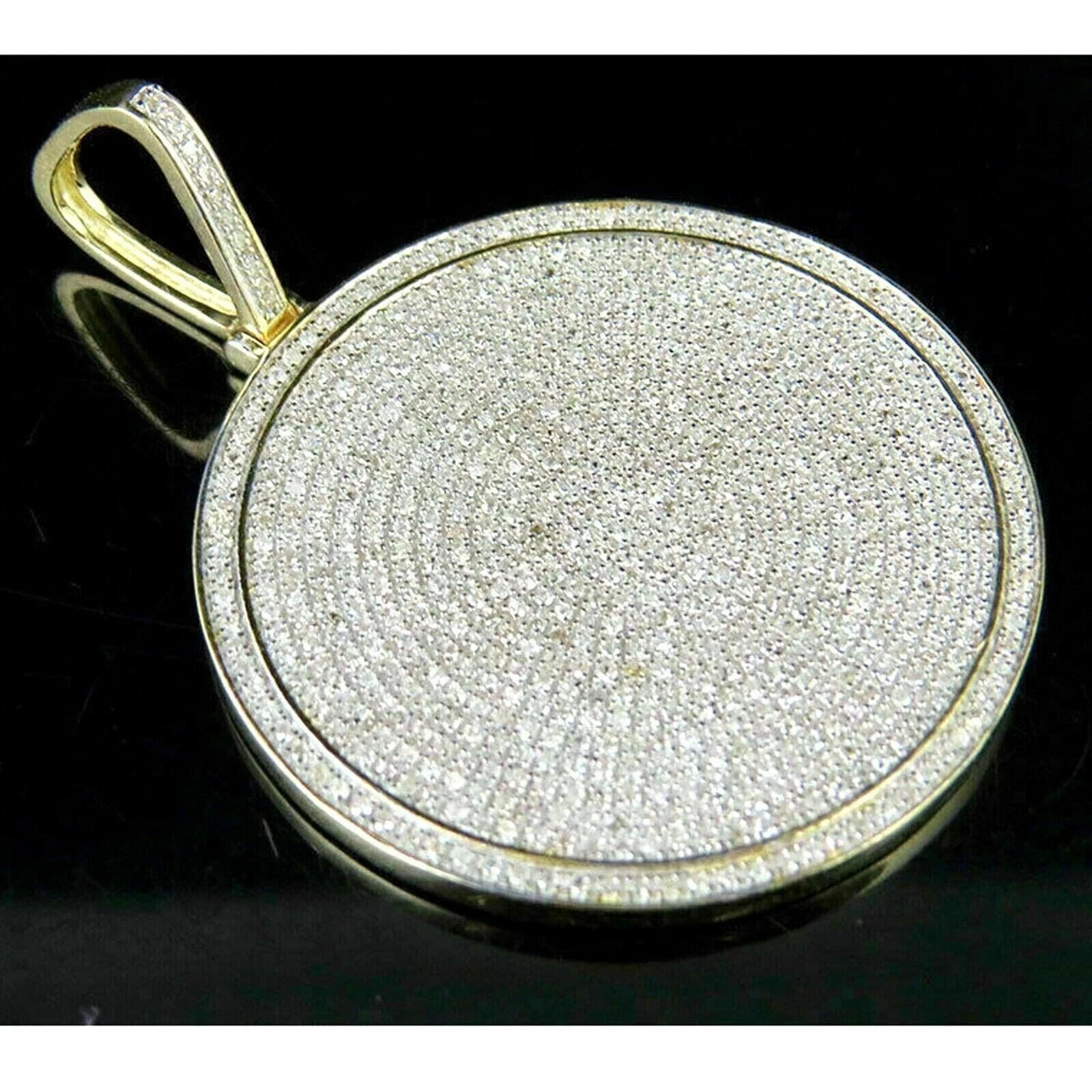 2.50Ct Lab Created Diamond Mens Medallion Pendant 14k Yellow Gold Plated