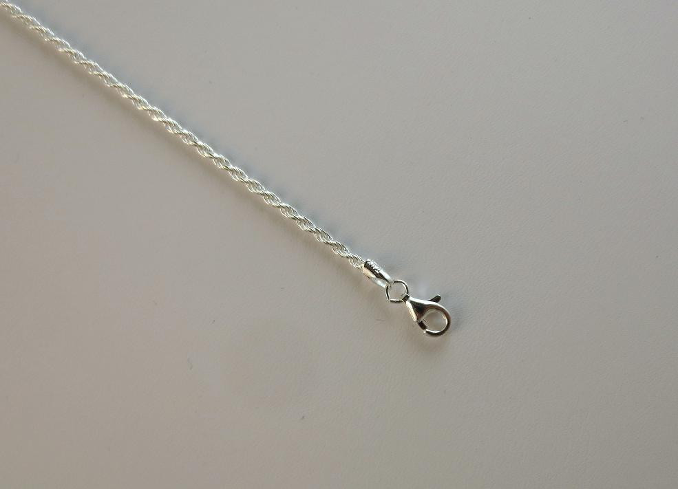 1.8mm Sterling Silver D/C Rope Chain. Pure .925 Italian14,16,18,20,22,24,30 inch