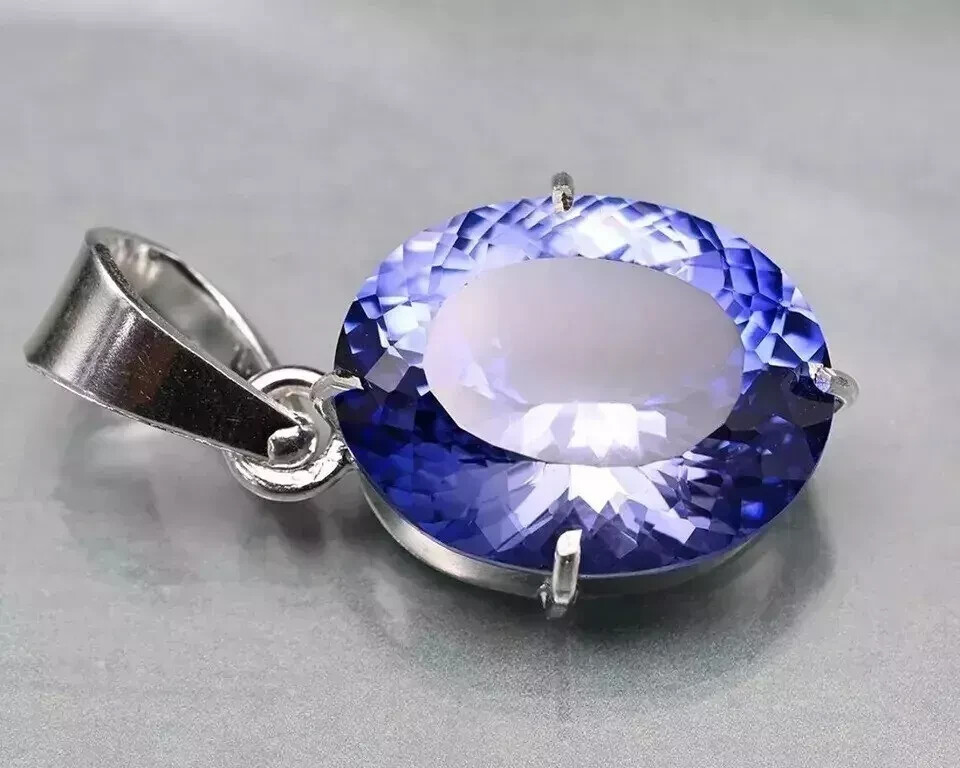 A+ Natural Sapphire Blue Oval Cut 925 Solid Silver 26 Ct+ Pendant Loose Gem