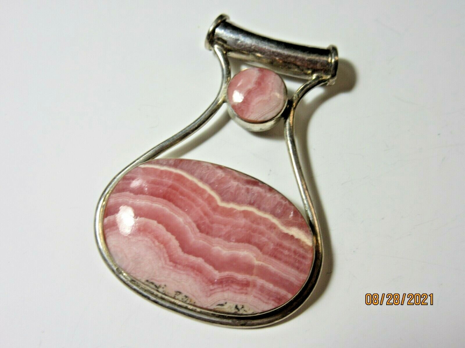 Natural Rhodochrosite 925 Sterling Silver Pendant Jewelry US seller RSP-7