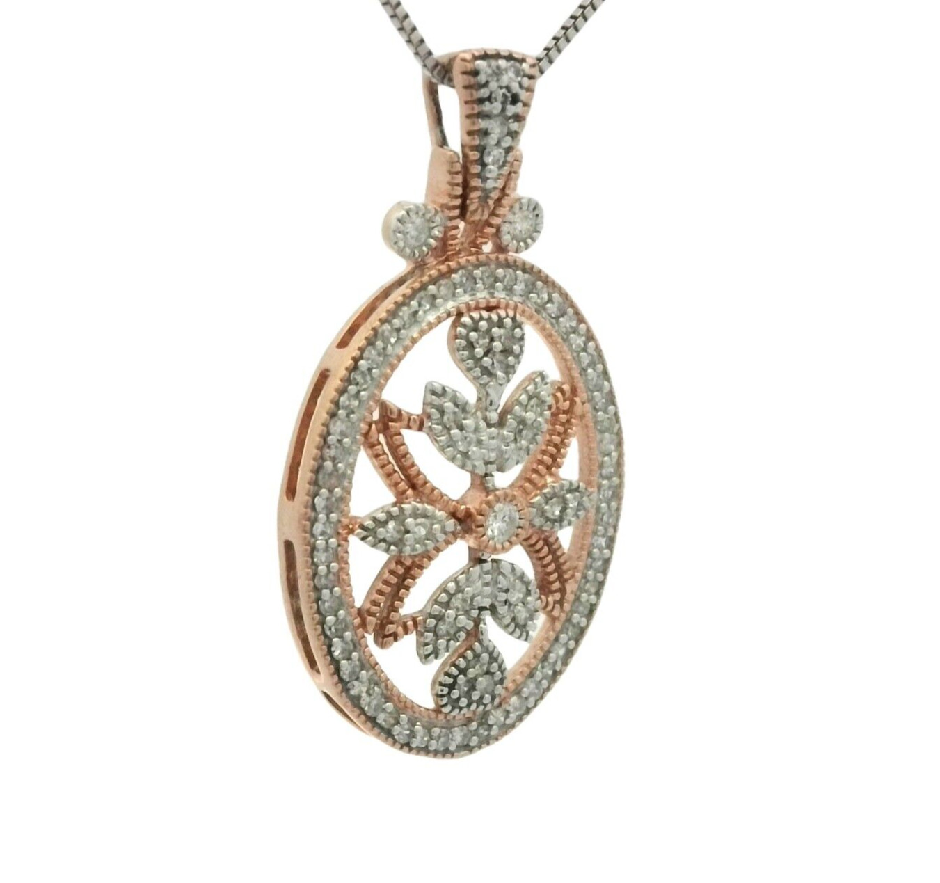 0.78CTW Diamond Pendant In 10k Two Tone Gold