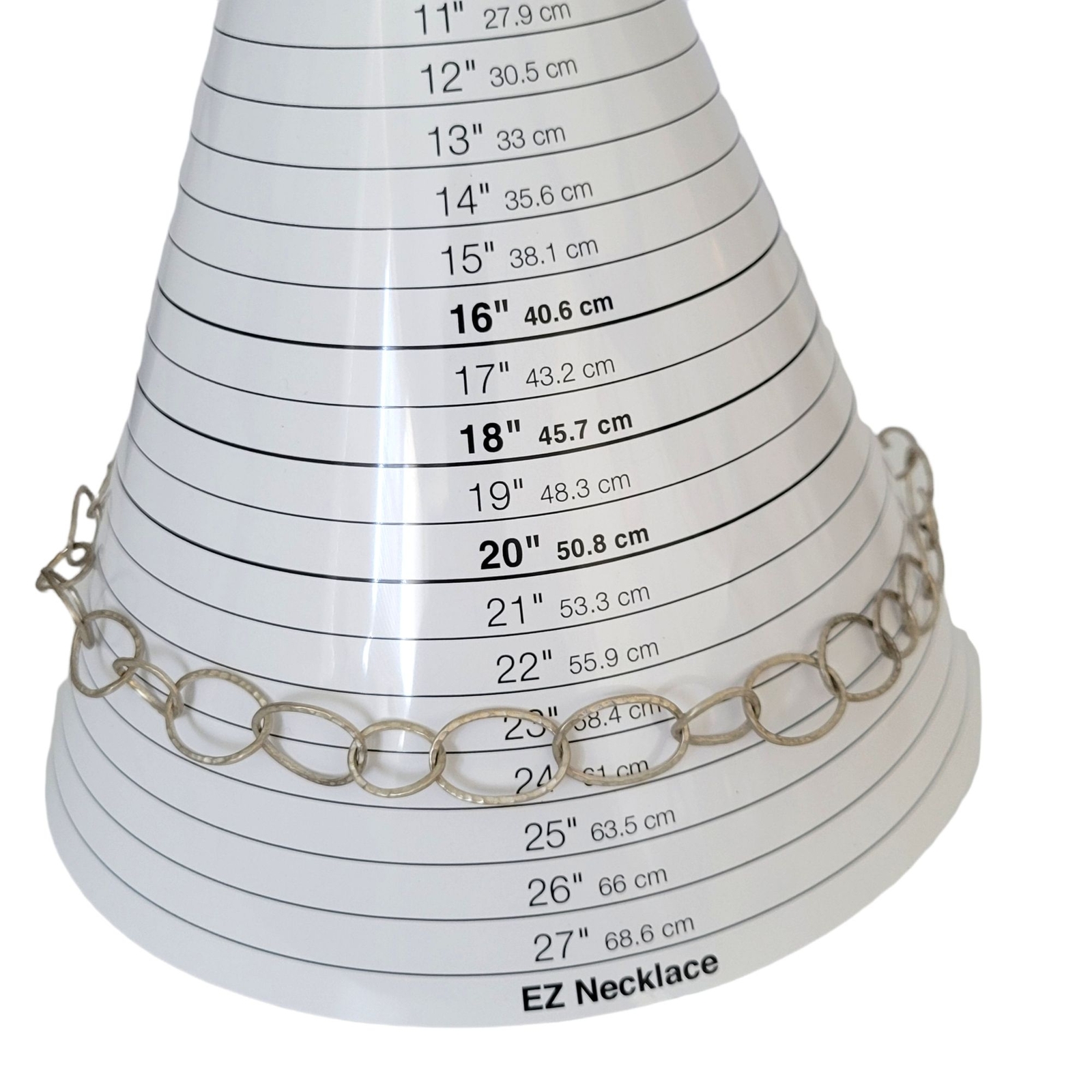 Sterling Silver Necklace Interlocking Circle Chain Lobster Clasp India 23″