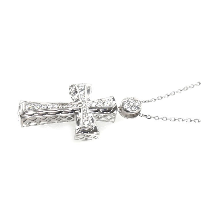 Yukizaki YOBIKO Diamond 0.75ct Pendant Necklace K18WG 19.7in