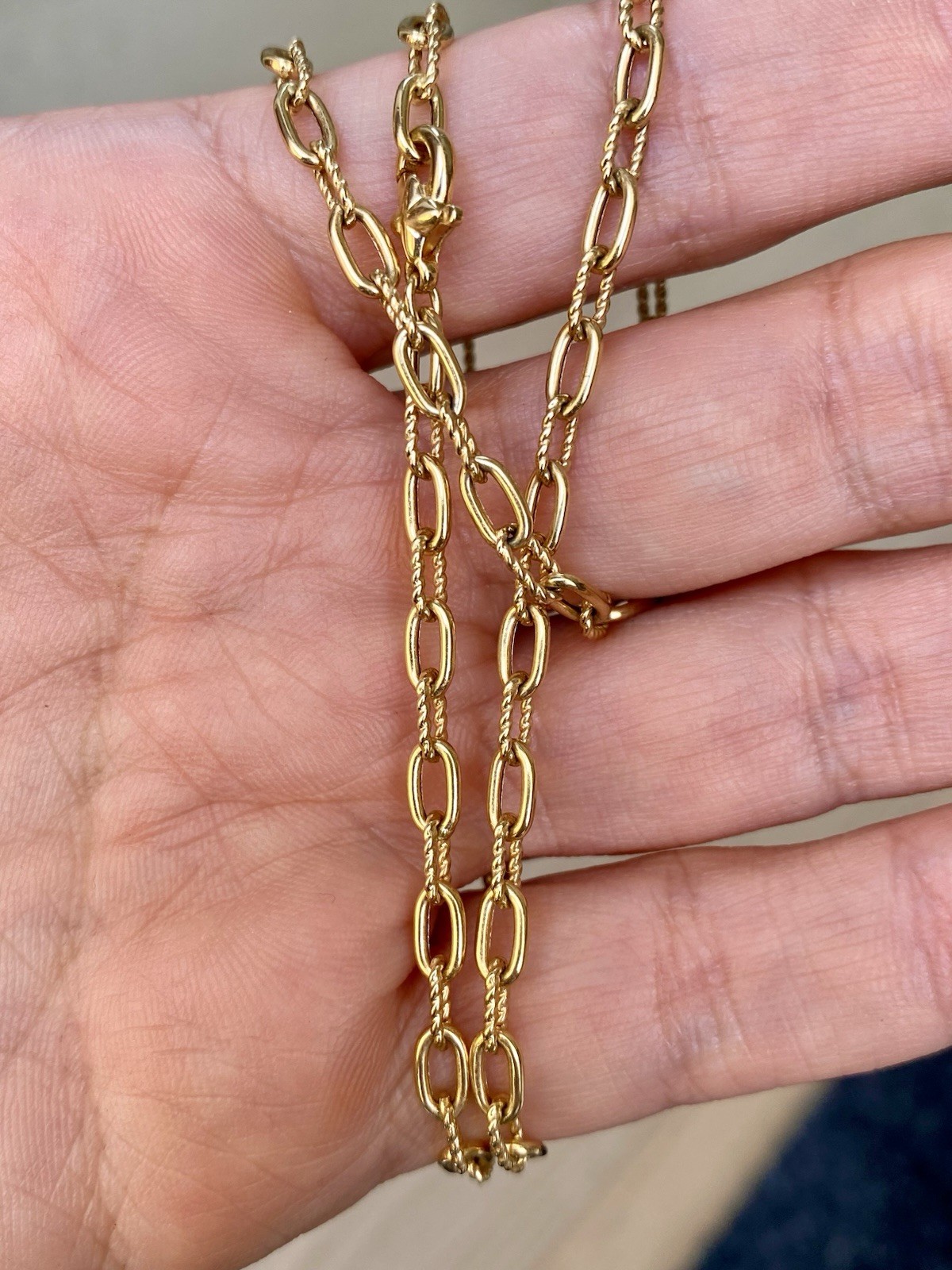 David Yurman 18K Gold Madison Necklace 3mm 18” Excellent $3950+
