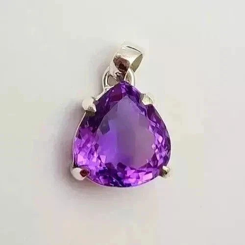 25 Ct Natural Purple Sapphire Pear Cut 925 Solid Silver Pendant Gemstone