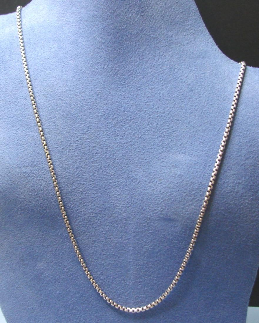 David Yurman Sterling Silver Box Chain Necklace 22″ 2.75 mm