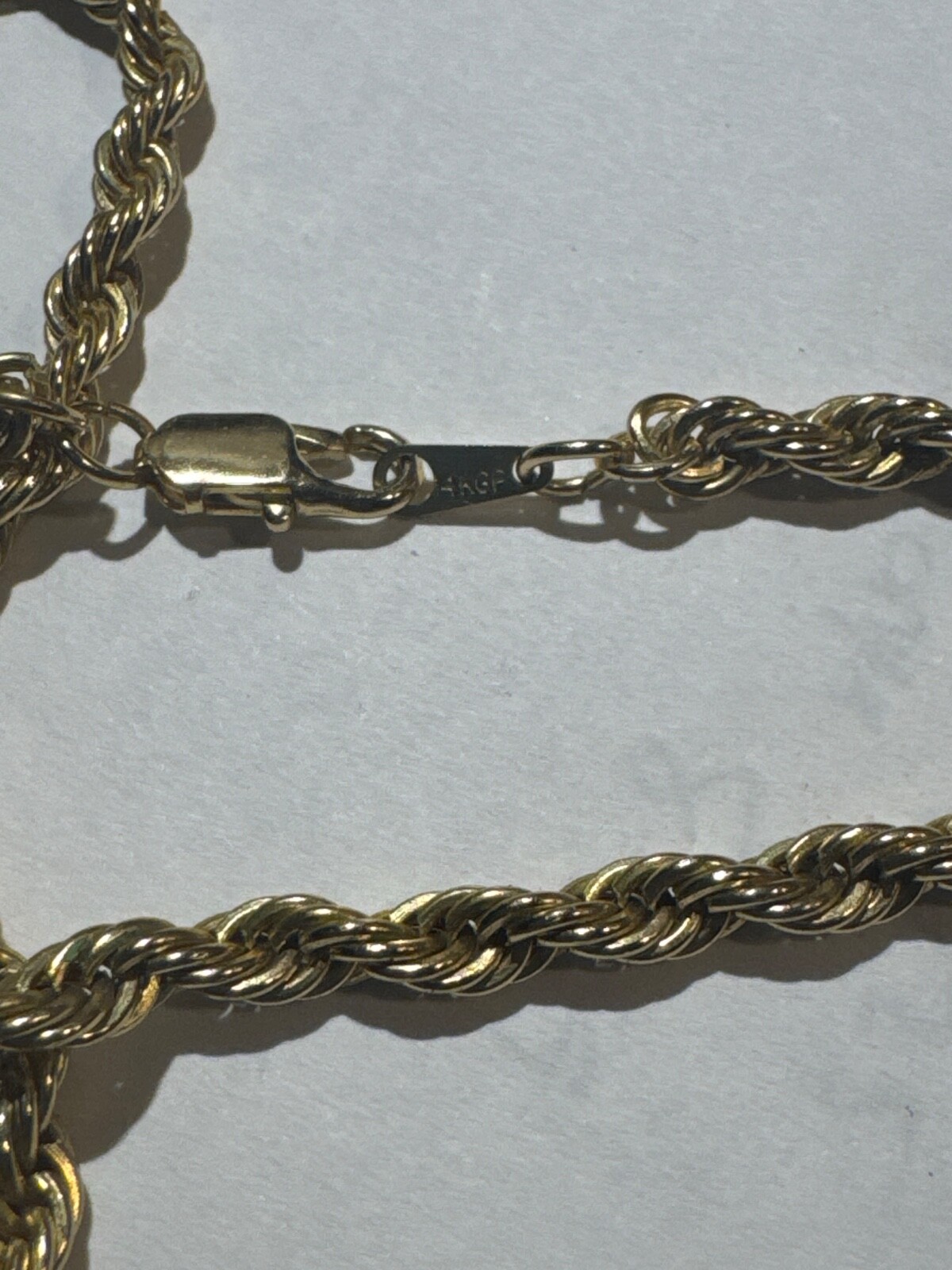 14 karat gold plated rope chain 24 inches with pendant