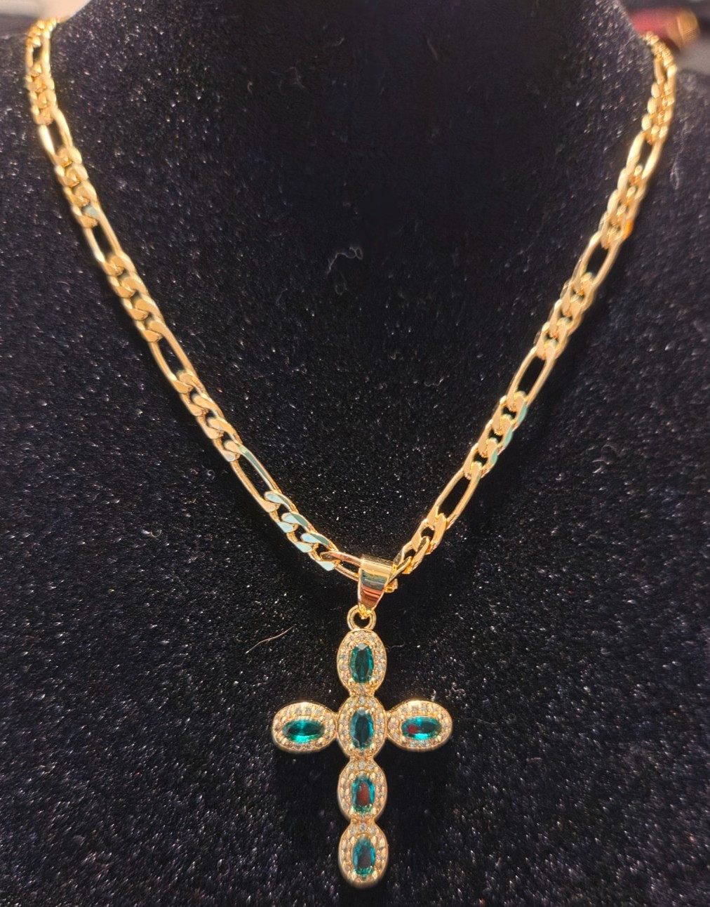 14k Yellow Gold Filled Chain Necklace with a Cross Pendant