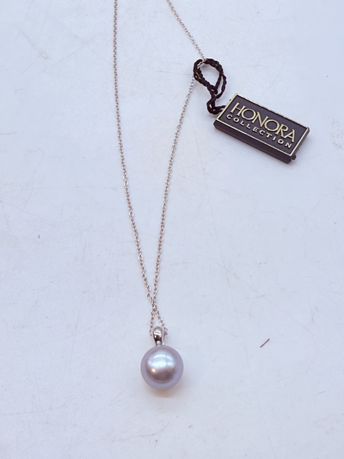 Honora Gray Pearl Necklace 18″ Sterling Silver Solitaire Chain NIB w/ Pouch