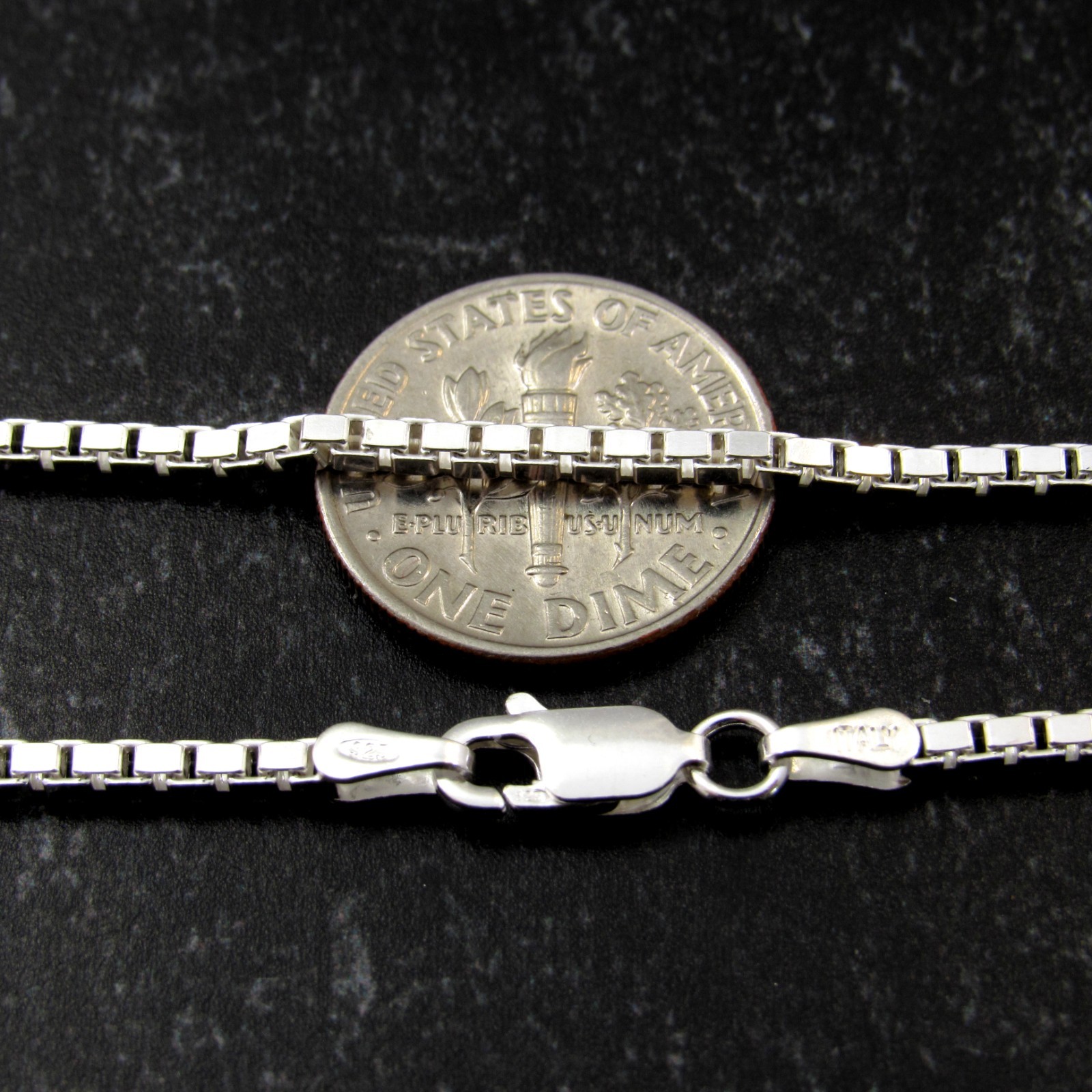 Solid 925 Sterling Silver Italian Square Box Chain Necklace / Bracelet Men Women