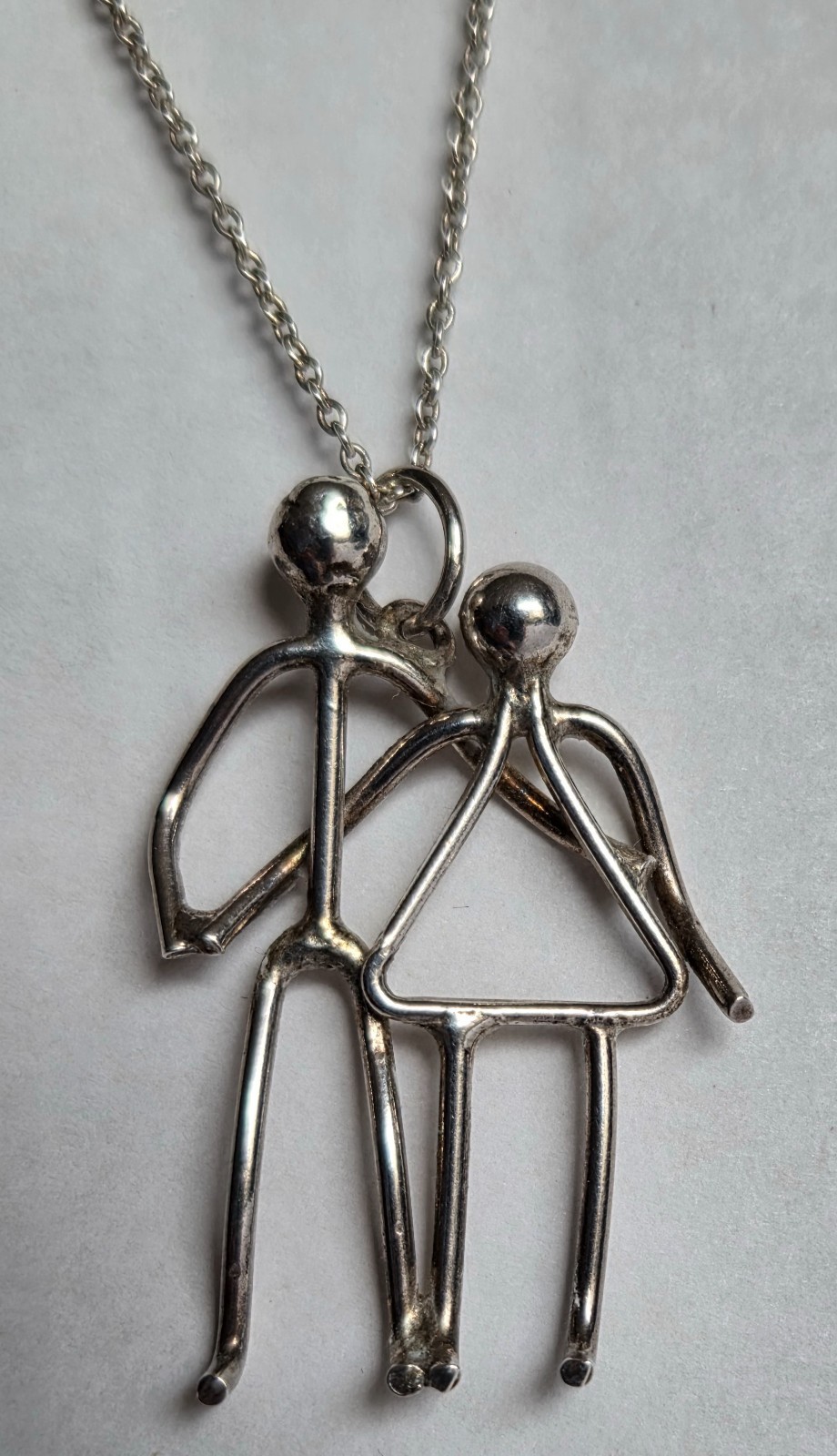Sterling Silver Handmade Minimalist Figures Pedant Necklace