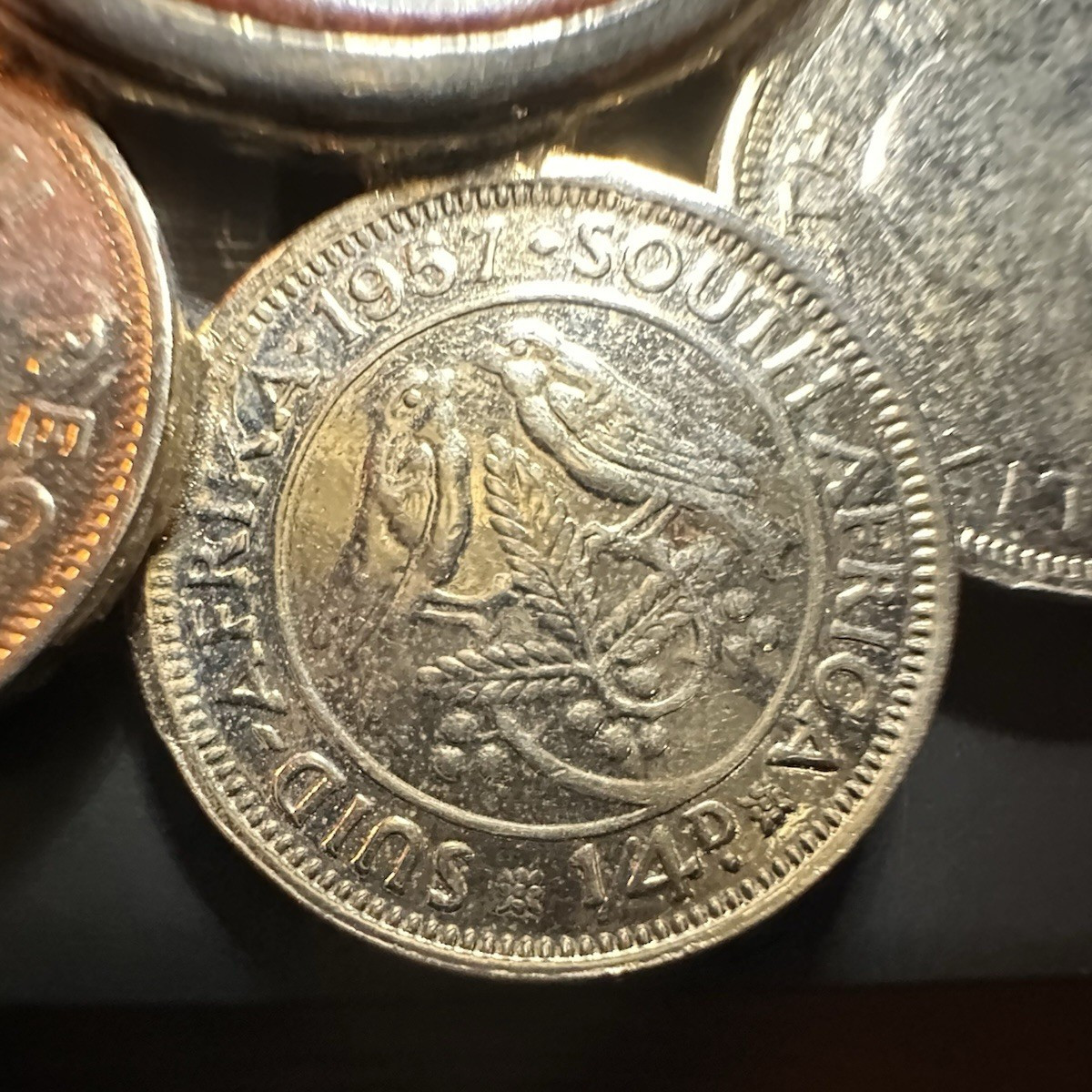 Vintage Silver Coin Cluster Pendant – South Africa 1957 50% Silver Coins -33.87g