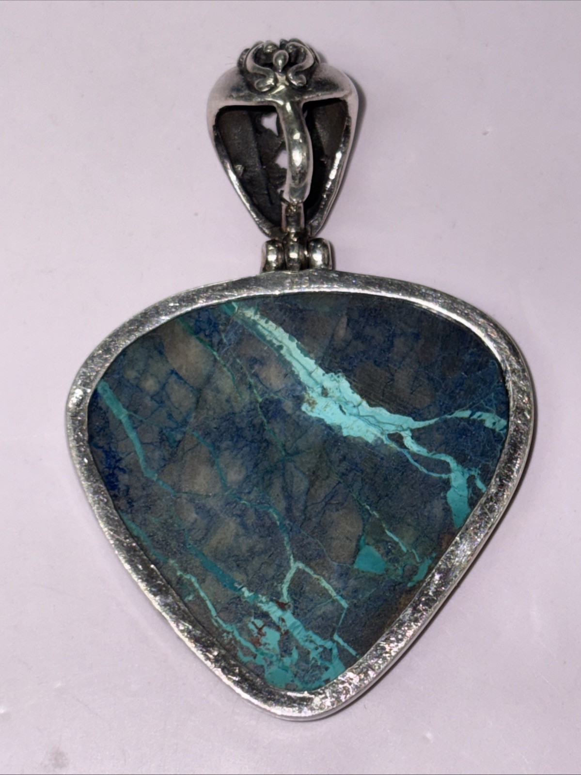 925 Sterling Silver Gemstone Pendant ~ 15.5 grams ~ 2.25” ~ READ DESCRIPTION