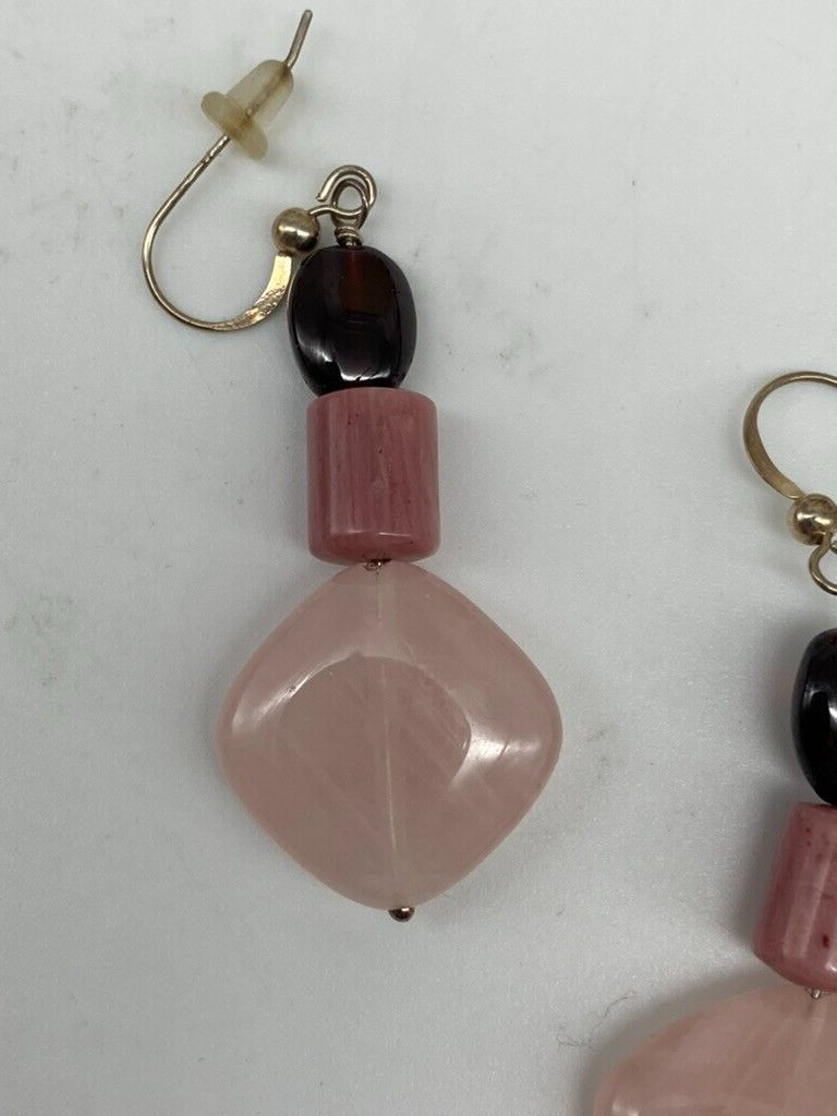 Jay King DTR Mine Finds Necklace & Earrings Pink Rondellelle .925 Graduated 19″
