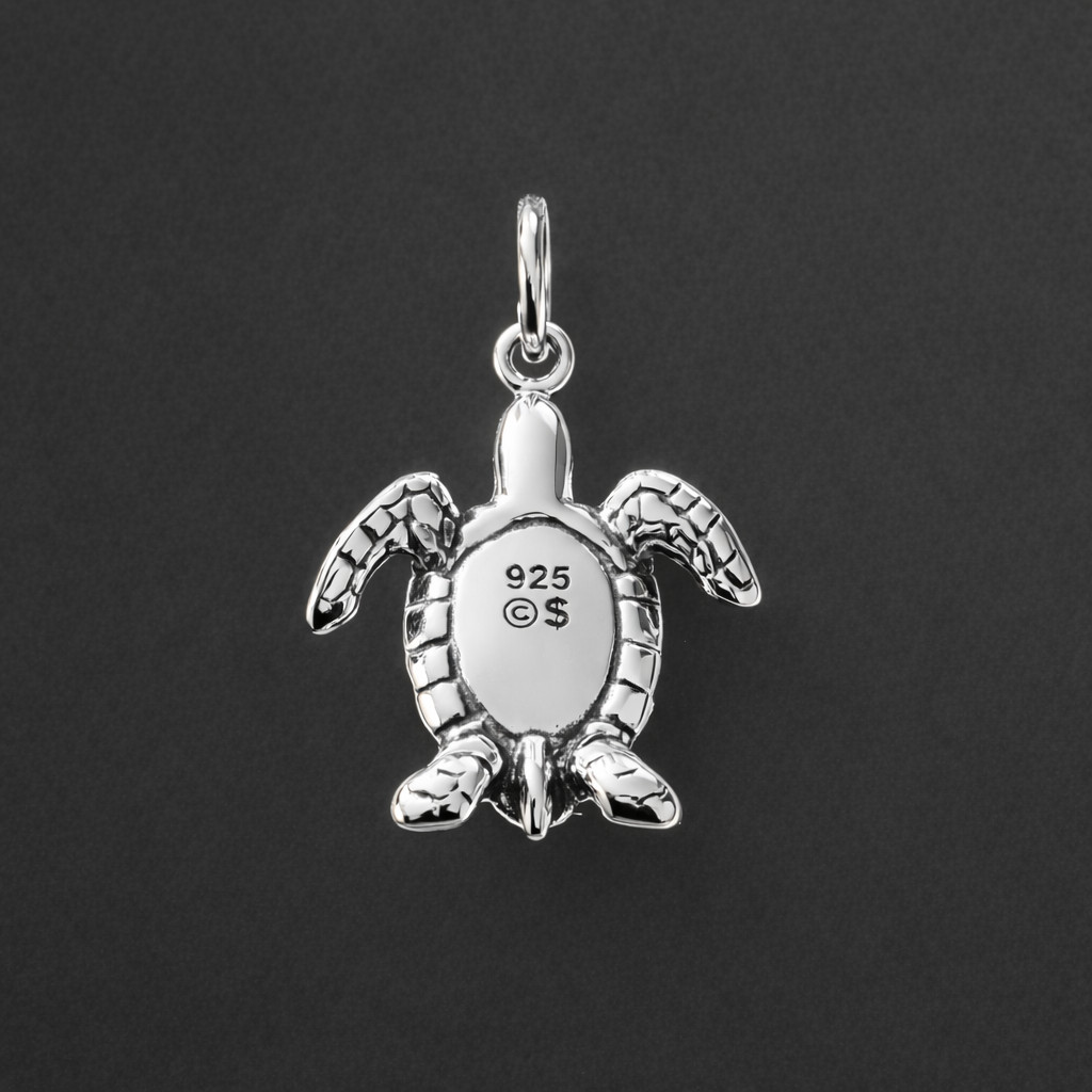 925 Sterling Silver Sea Turtle Necklace – Tortoise Charm – Ocean Beach Jewelry