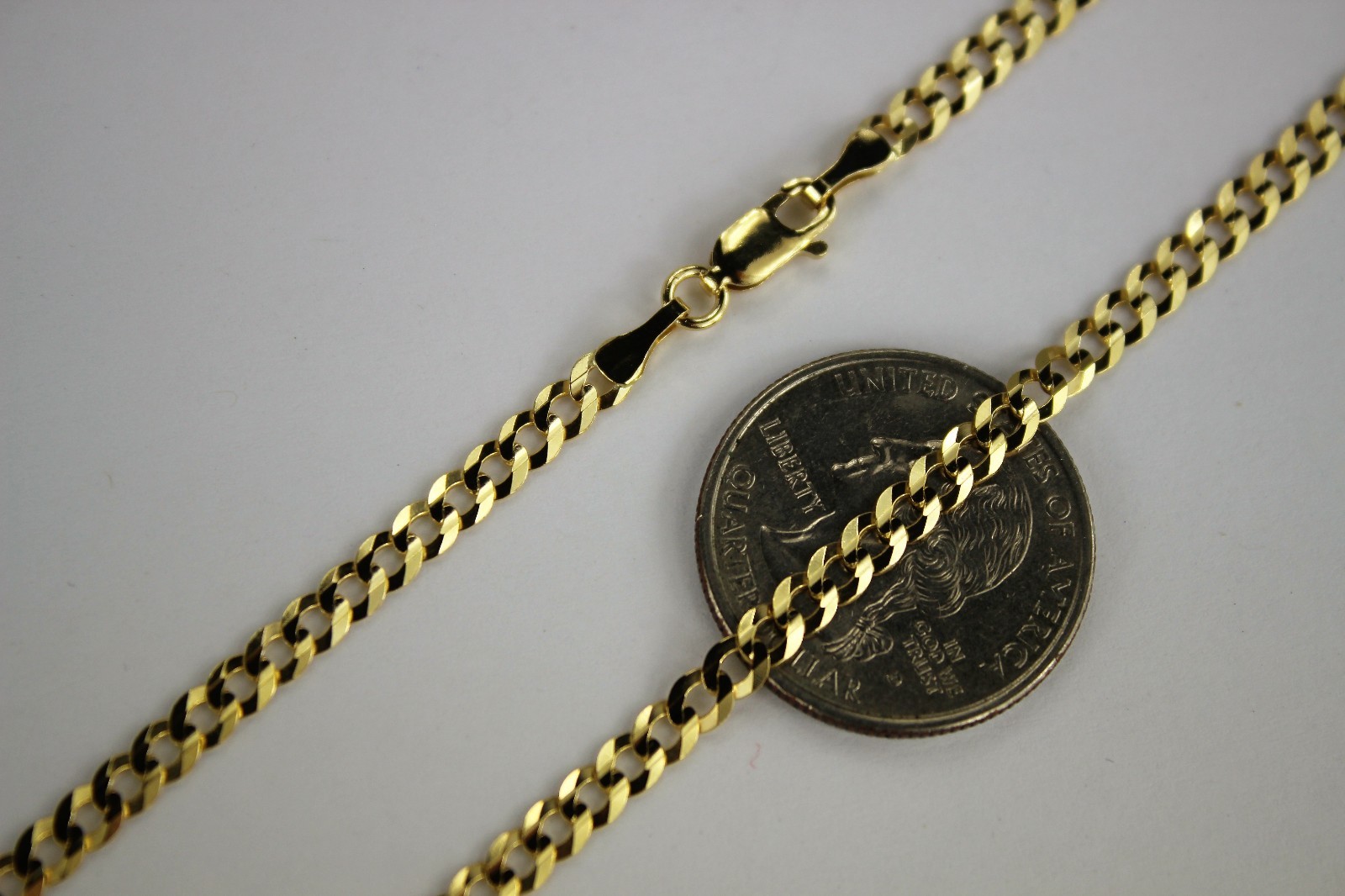 10K SOLID GOLD Cuban Chain Necklace for everyone 3.7mm/16″~30″
