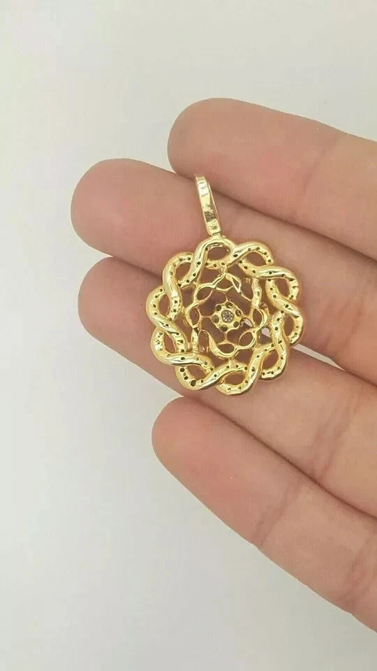 2.00Ct Lab Created Brown/White Diamond Pendant Gift For He 14K Gold Plated