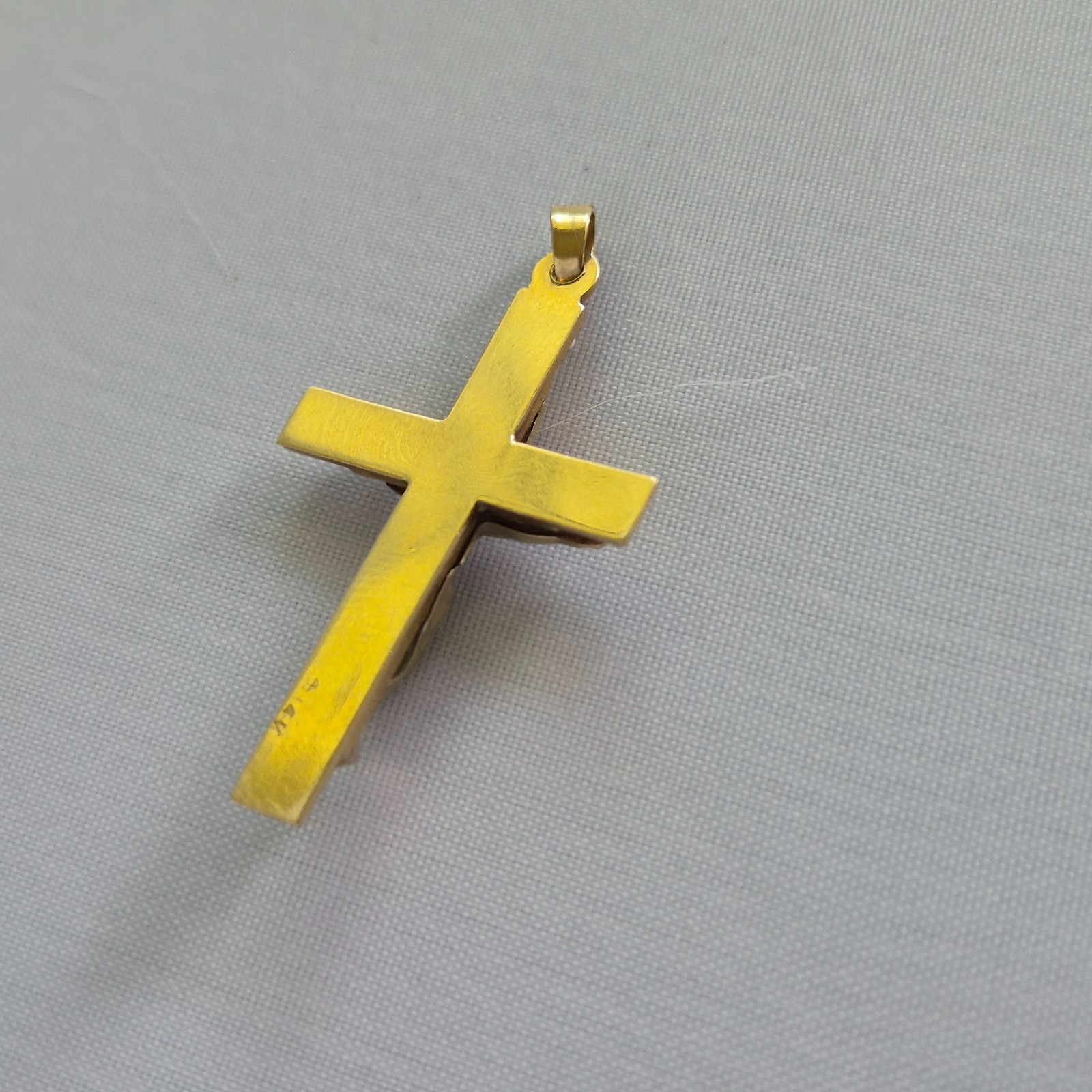 14k yellow and 14k white gold Crucifix Jesus Pendant