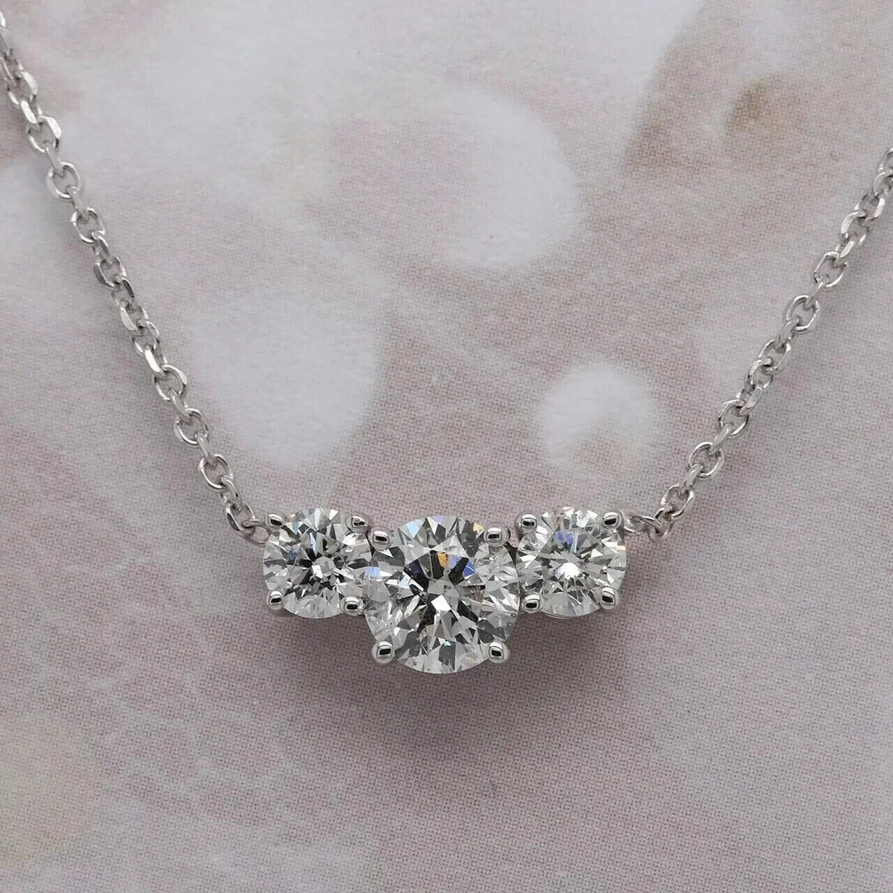 14K White Gold Plated 2CtRound Cut Lab Created Diamond Women’s Pendant Necklace