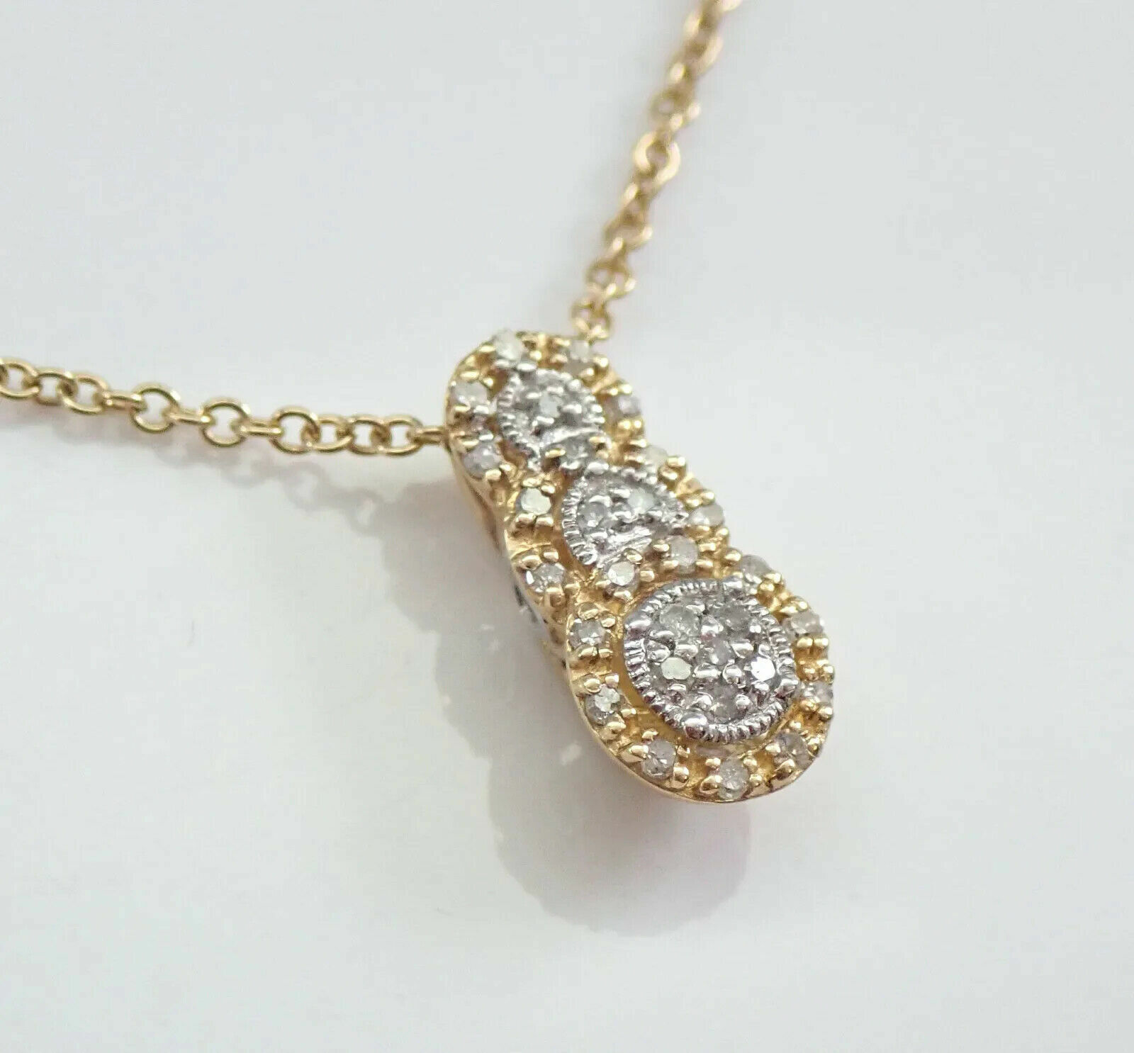 3Ct Round Cut VVS1/D Diamond Three Stone Pendant 14K Yellow Gold Finish Chain