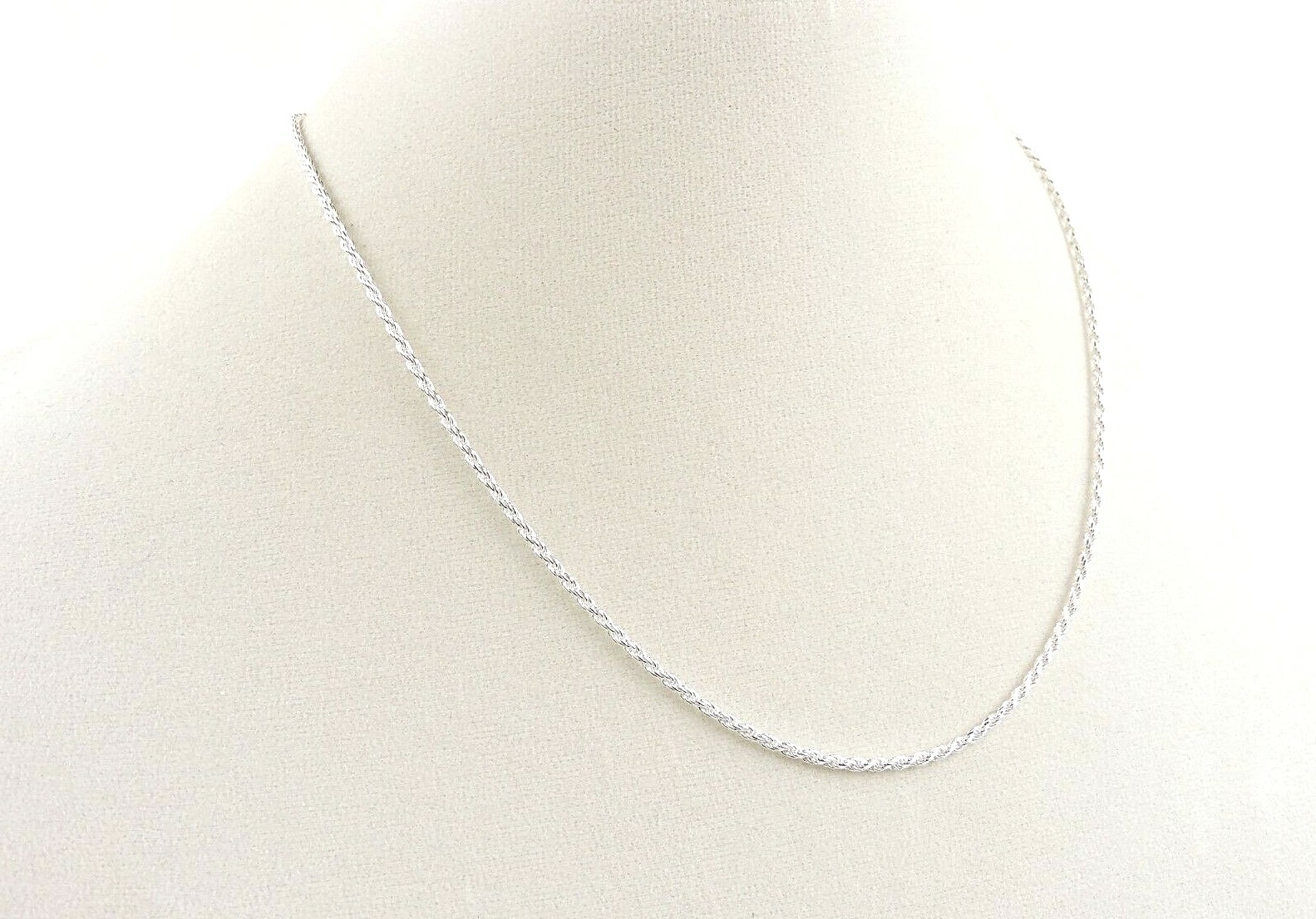 Sterling Silver 1.8 mm 040 Gauge Rope Chain Necklace 16″ – 30″