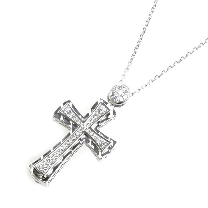 Yukizaki YOBIKO Diamond 0.75ct Pendant Necklace K18WG 19.7in