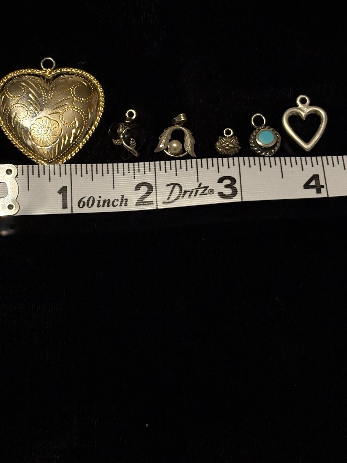 Six Small Sterling Silver Stamped Charms Or Pendants Lot