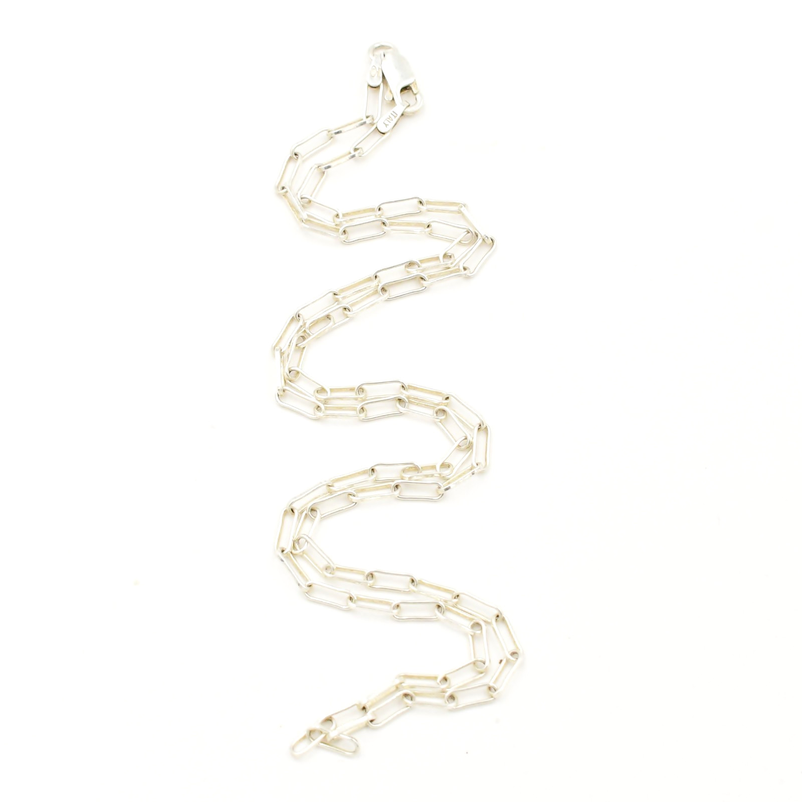 Sterling Silver 925 Milor Italy Paper Clip Chain Necklace 18″ Long