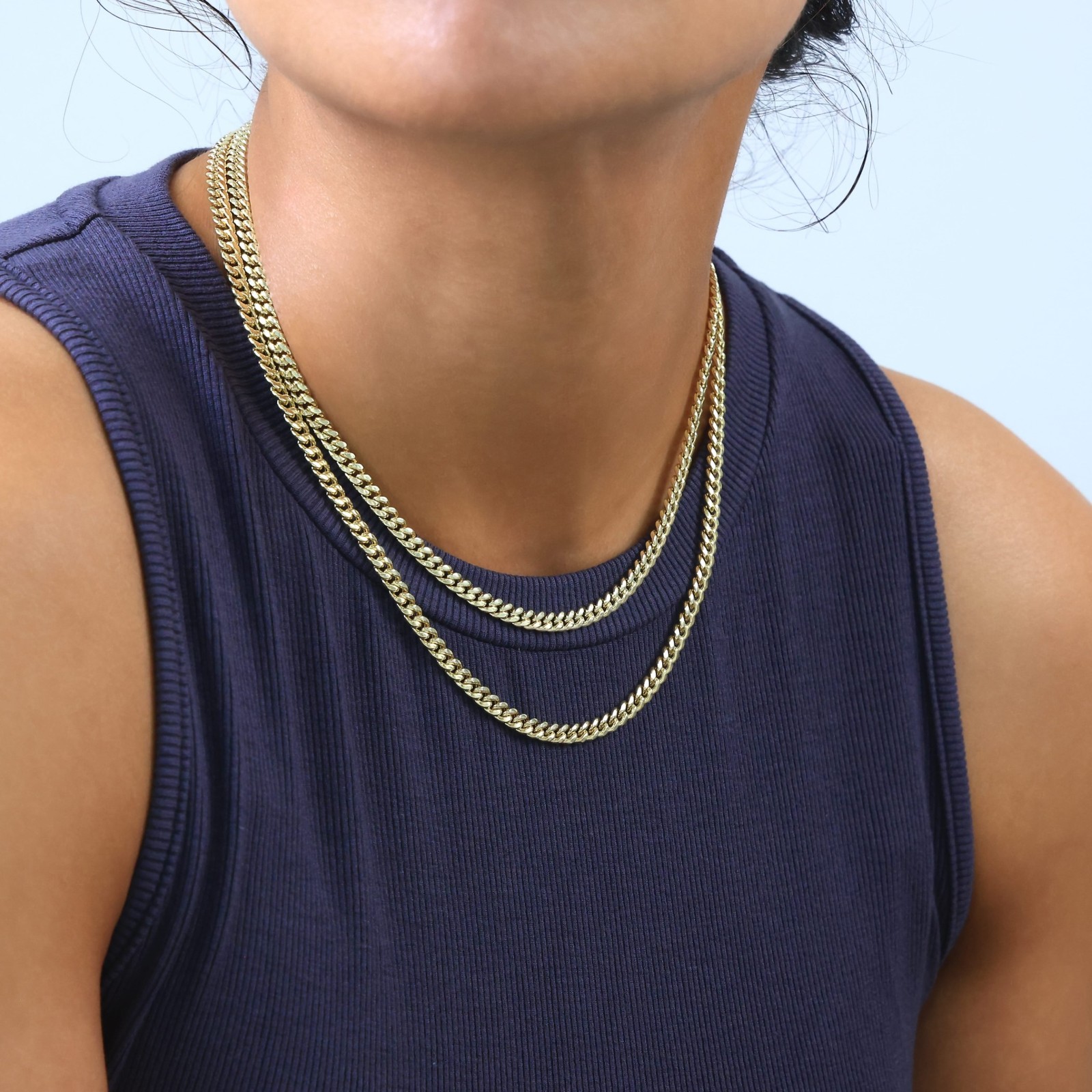 10K Yellow Gold 4.5mm Miami Cuban Link Chain Italian Necklace Womens 16″