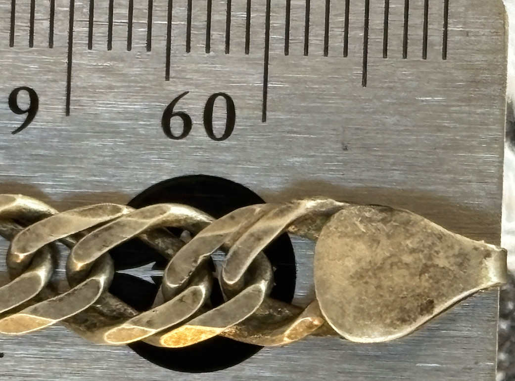 VINTAGE 925 Sterling Silver Chain Necklace (uncleaned) 26 grams (unknown maker)