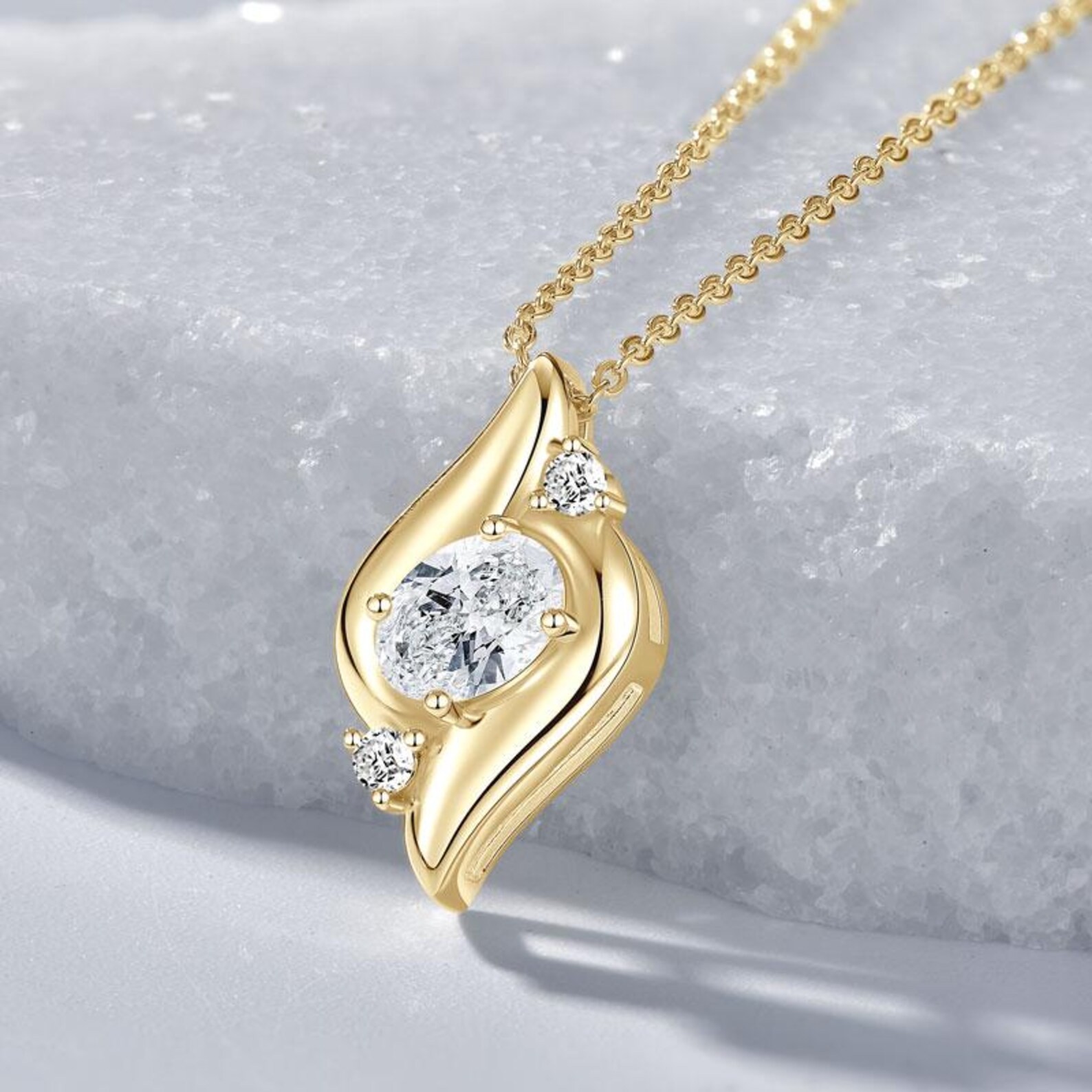 1ct Moissanite Necklace VVS1 D Color 925 Sterling Silver Minimalist Pendant