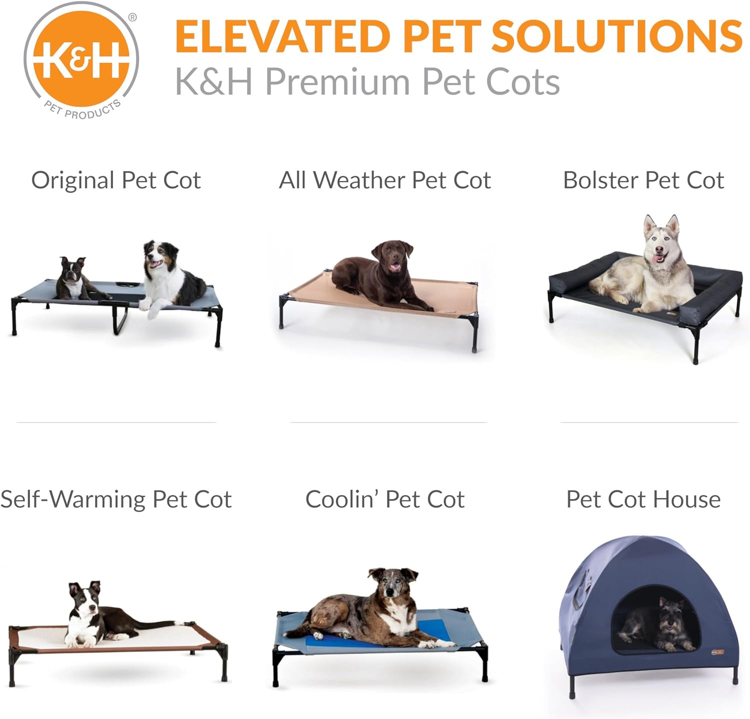 Outdoor Elevated Dog Cot, Breathable Cooling Elevated Cot Hammock Pet Bed for La
