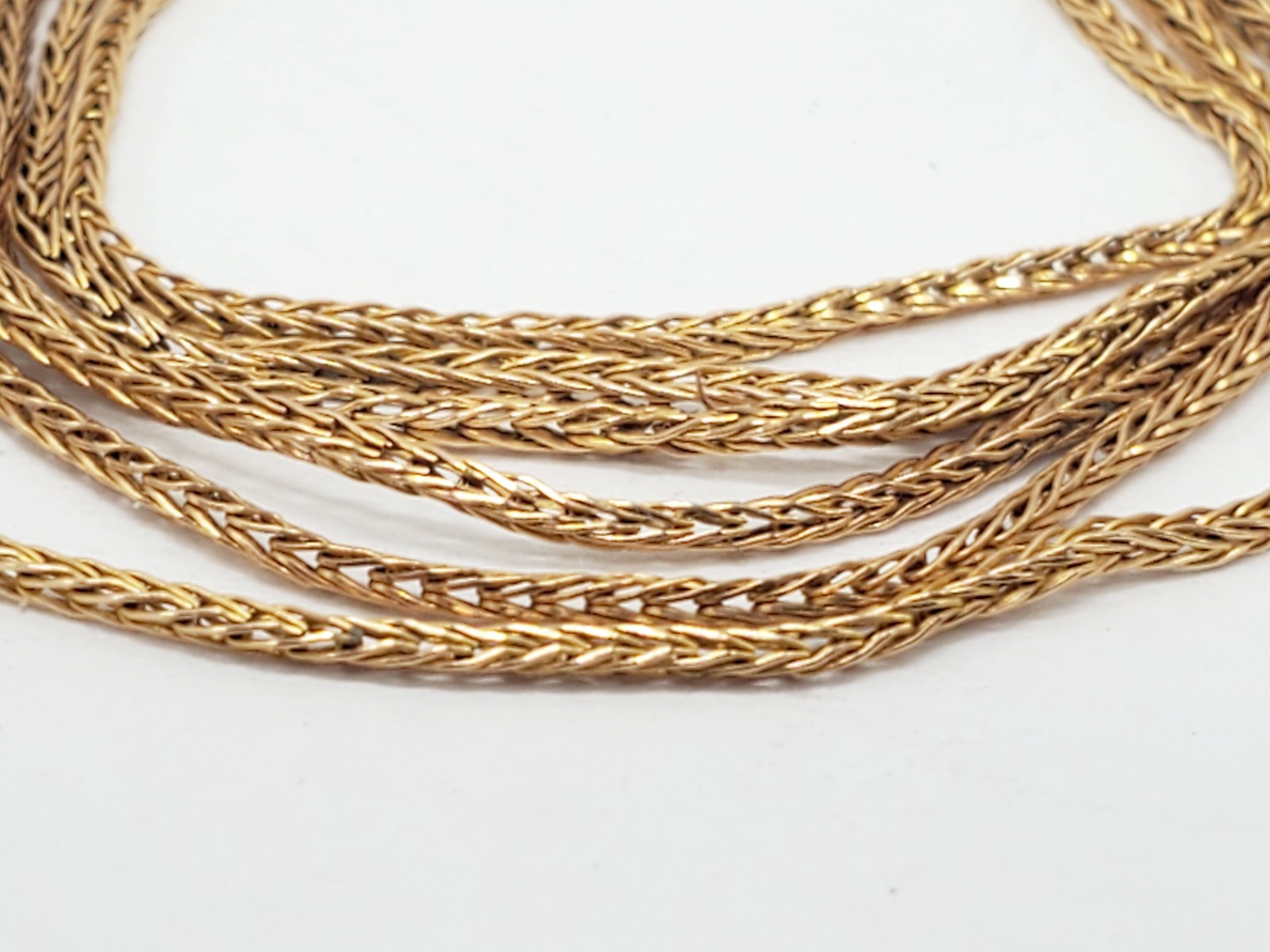 750 18K SOLID YELLOW GOLD .8mm Wheat Spiga Espiga Chain Necklace 23.5″ 2.1g