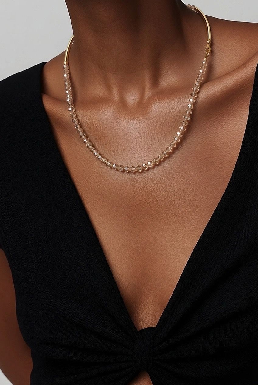 Boho Golden Necklace Statement | Folden Handmade Necklace . Amber Collection